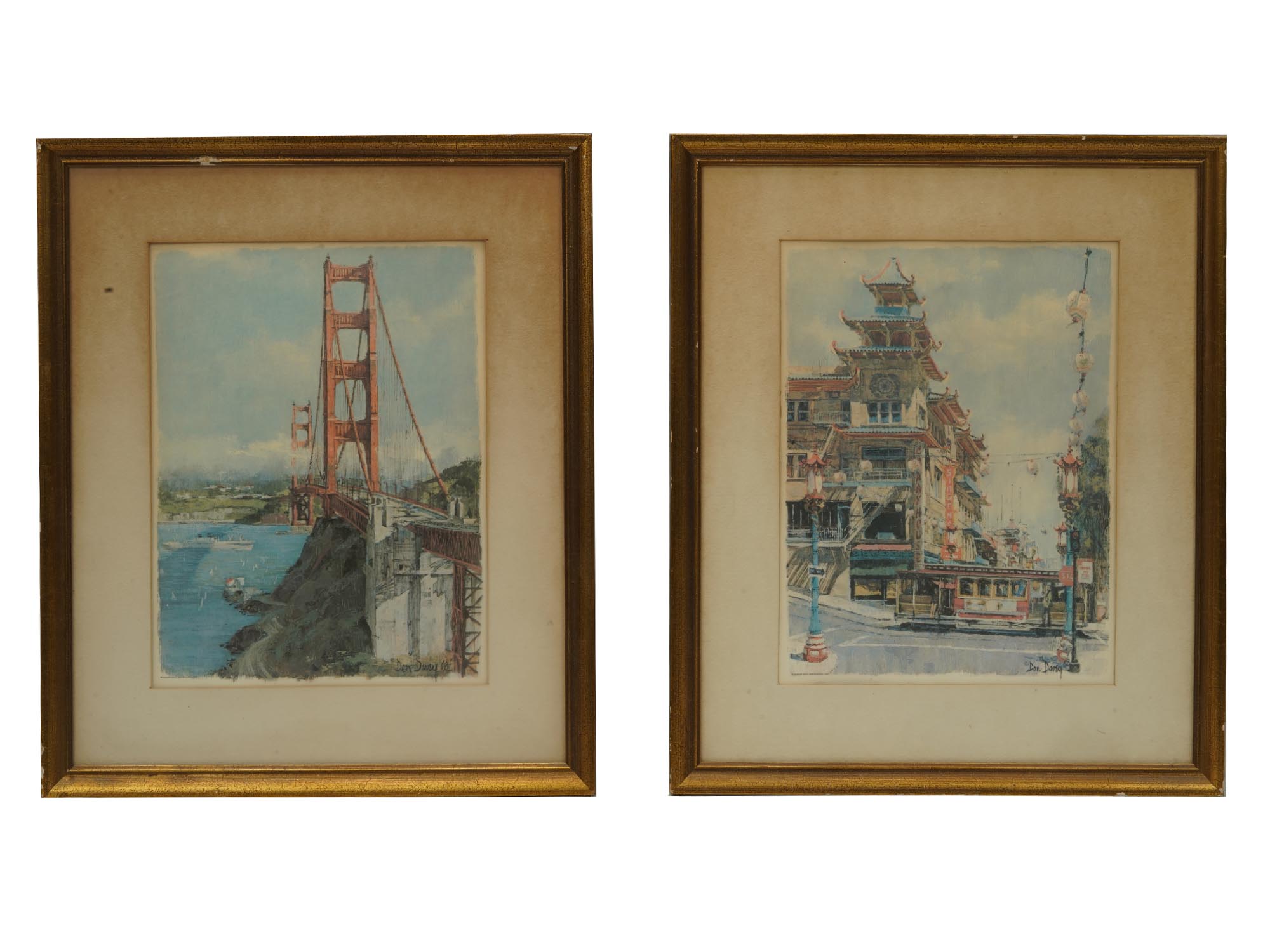 A PAIR OF LITHOGRAPHS SAN FRANCISCO BY DON DAVEY