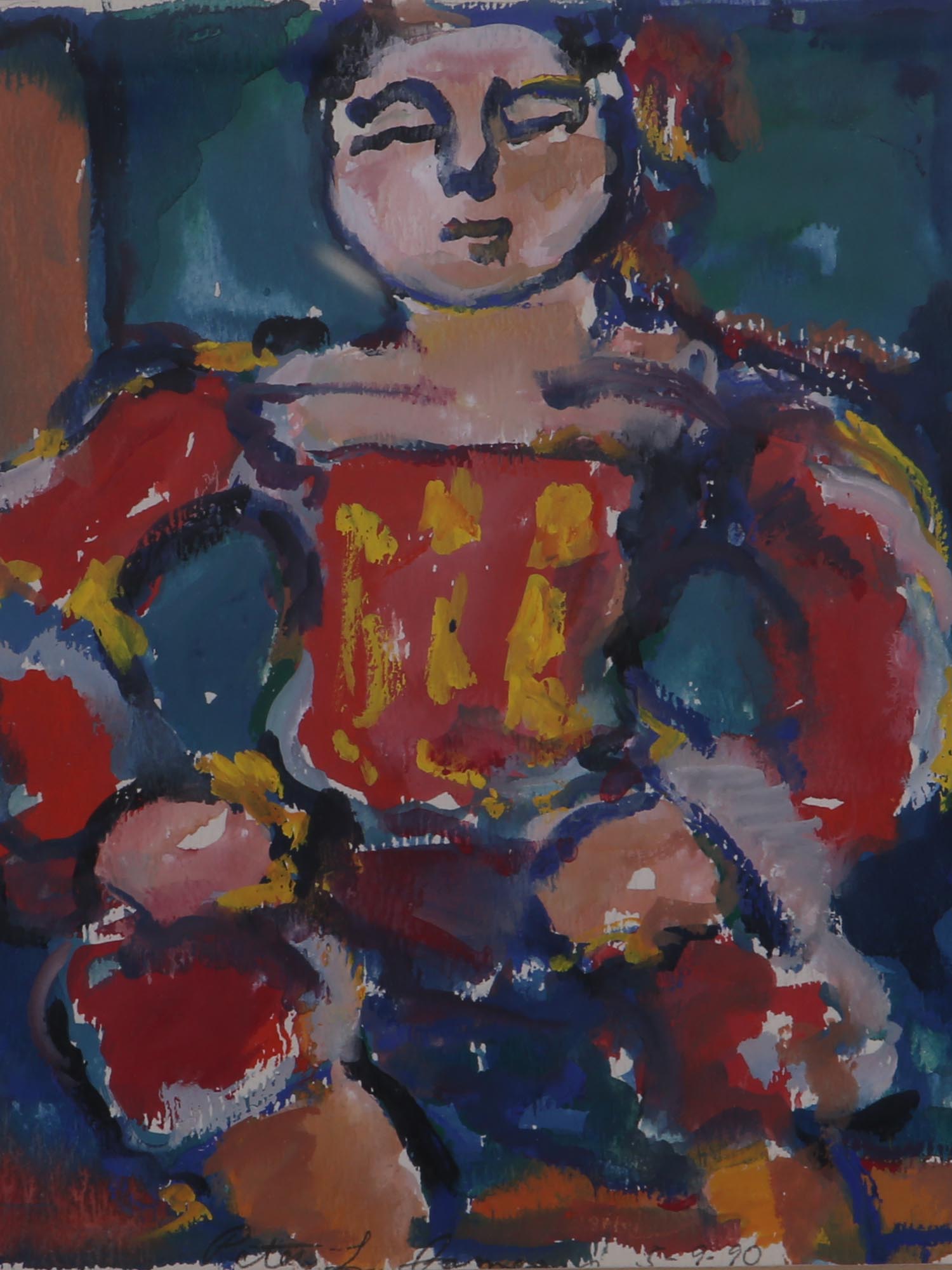 AFTER GEORGES ROUAULT TEMPERA PAINTING OF CIRCUS PIC-1