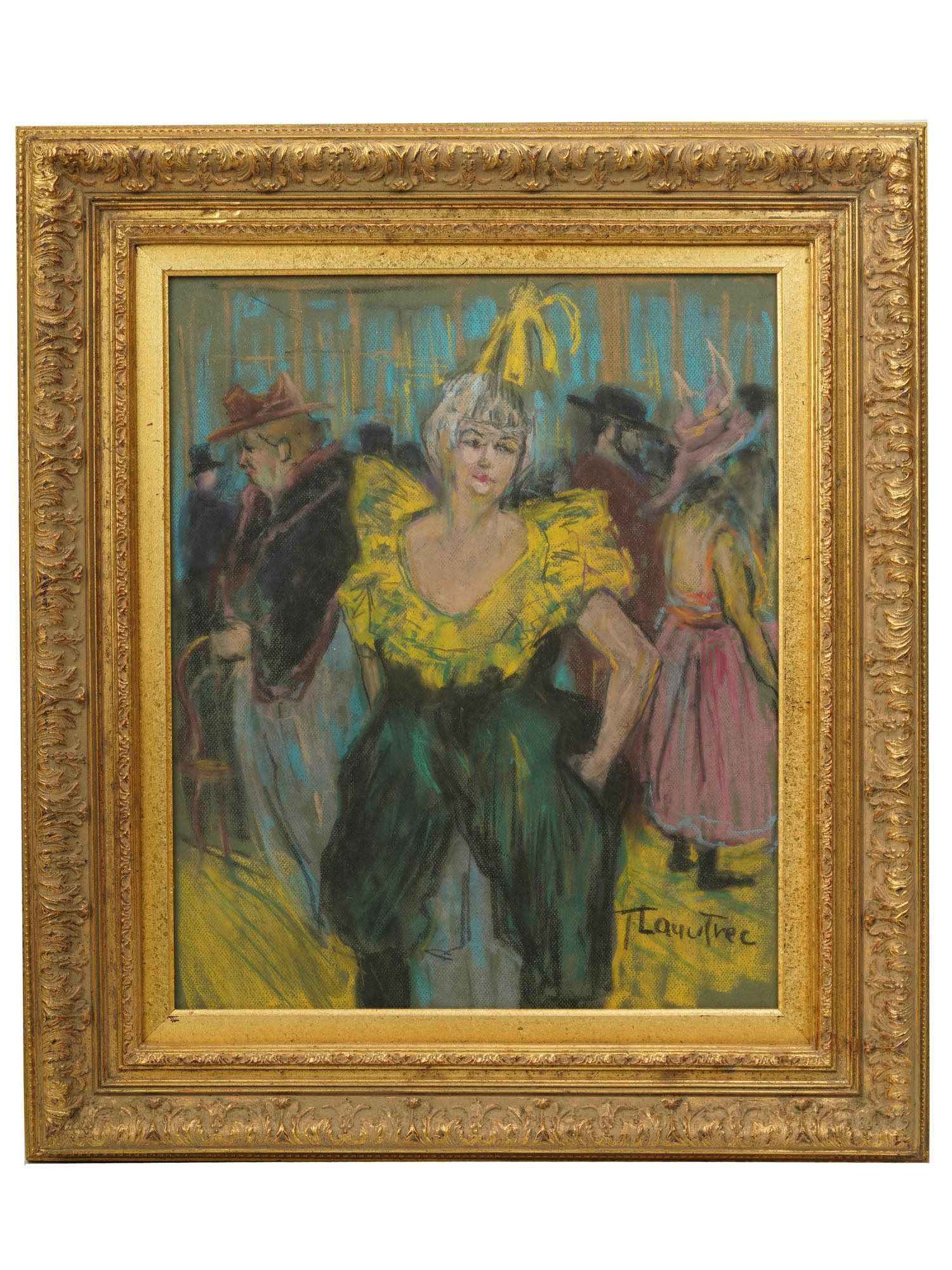 ATTR TO TOULOUSE LAUTREC FRENCH PASTEL PAINTING PIC-0