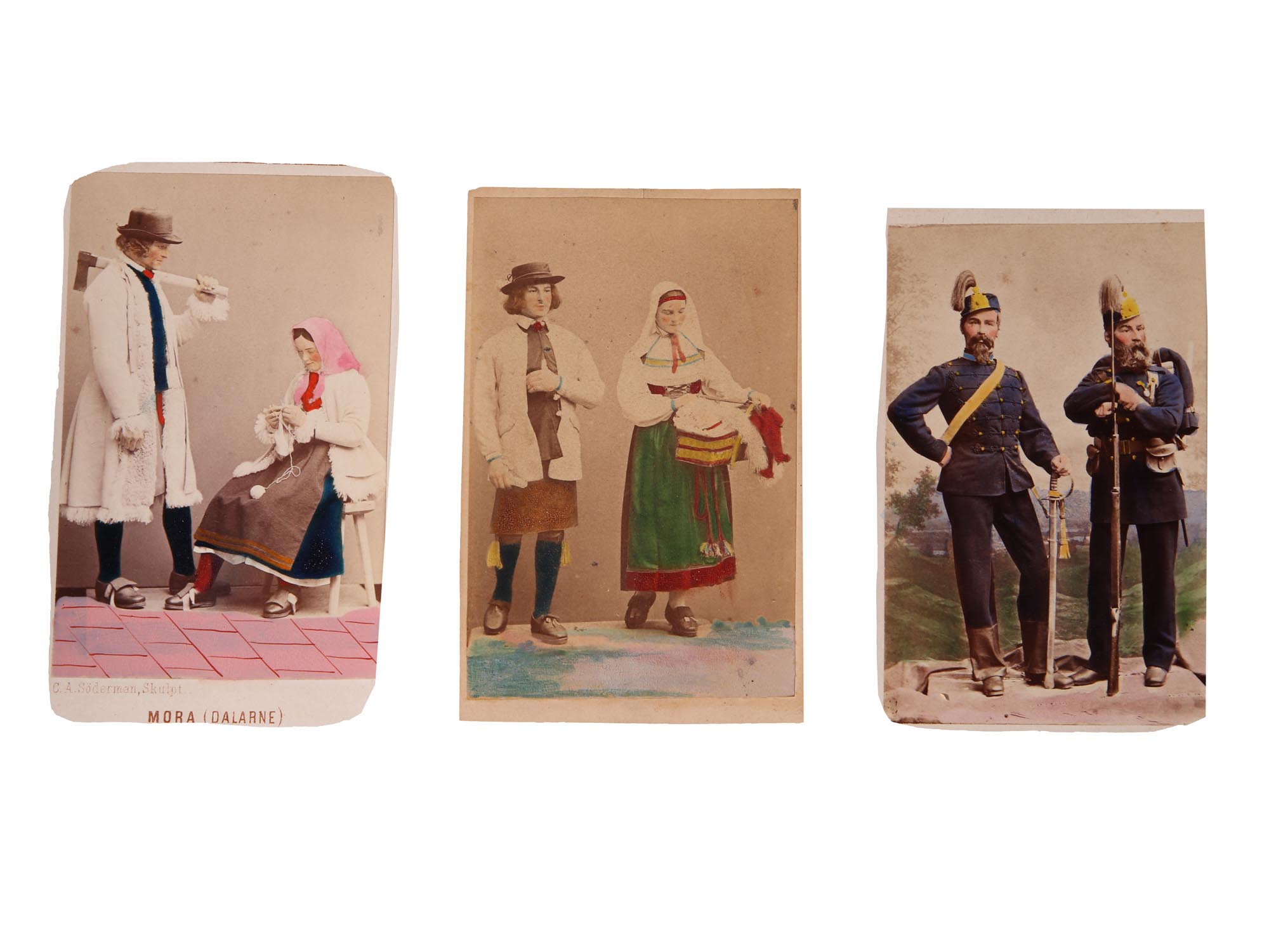 LOT THREE WA EURENIUS PAINTED CABINET PHOTO CARDS PIC-0