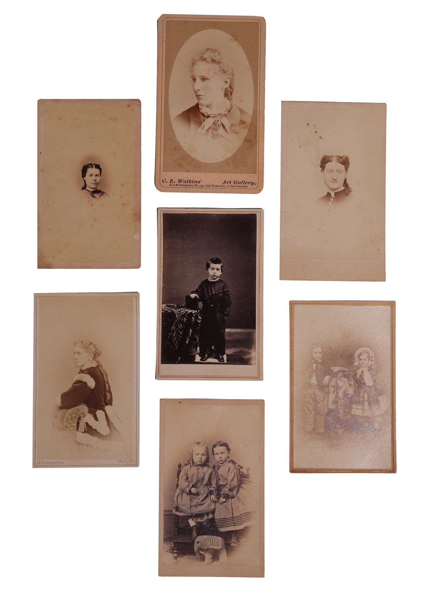 ANTIQUE WOMEN AND KIDS CALOTYPE PHOTO PORTRAITS PIC-0
