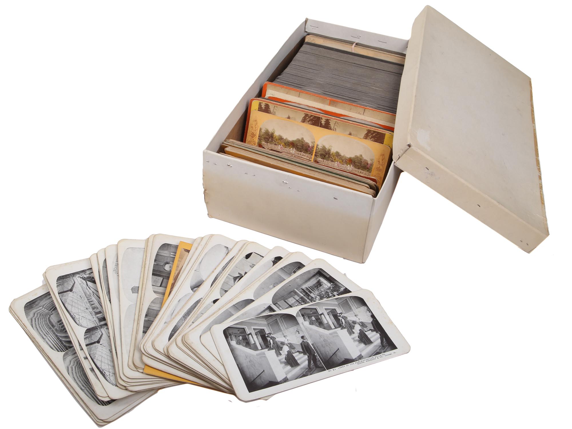 ANTIQUE 1900S LOT OF STEREOSCOPIC PHOTO CARDS SET PIC-0
