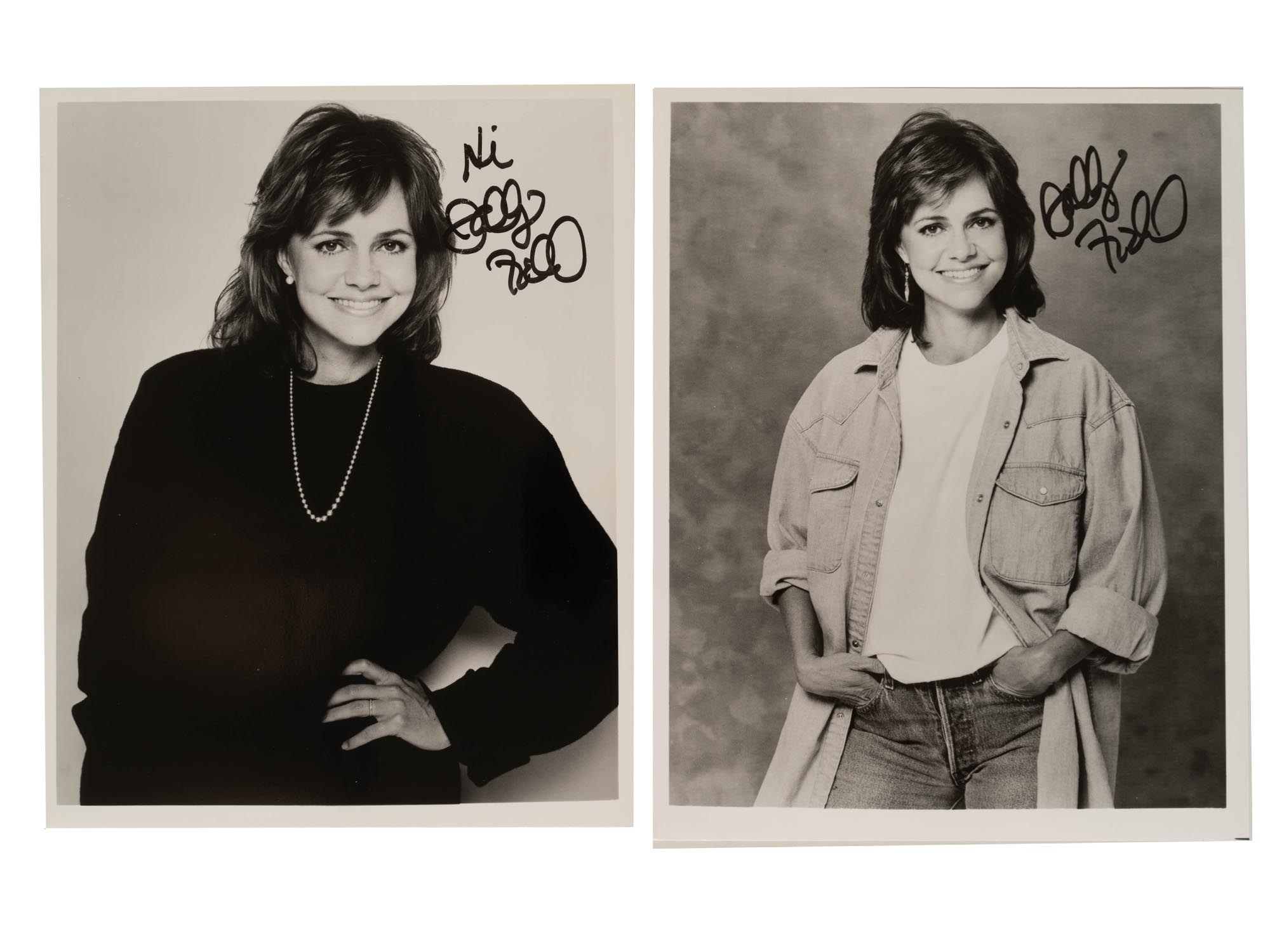 SALLY FIELD PAIR OF AUTOGRAPH PHOTOGRAPHS SIGNED PIC-0