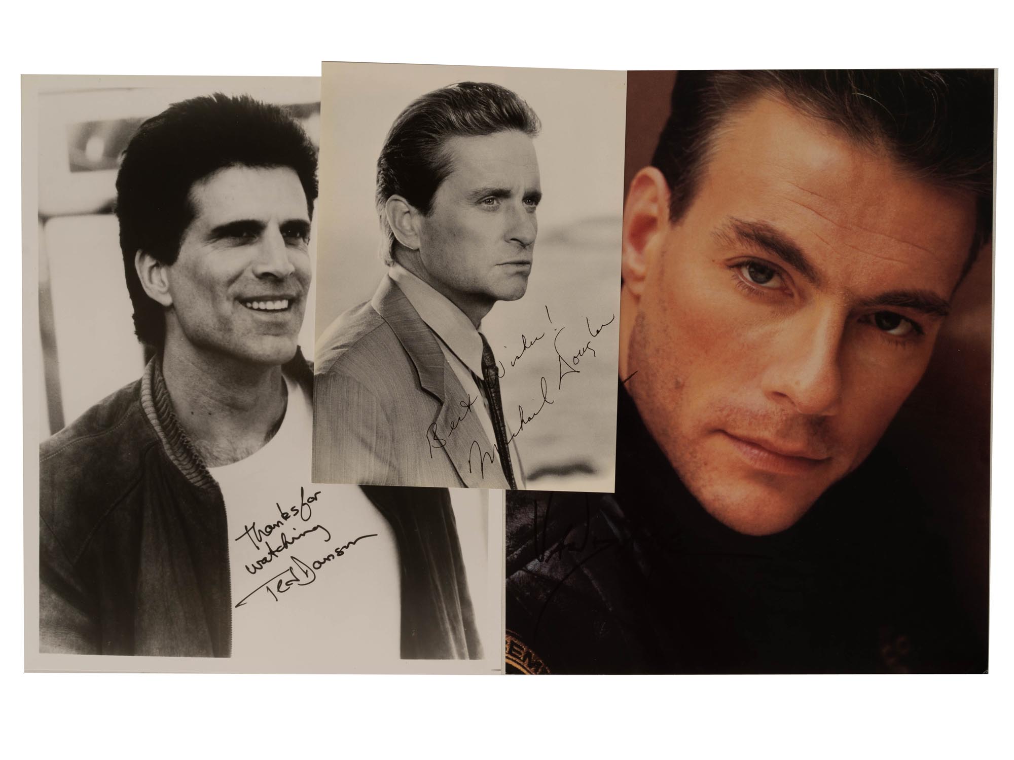 MICHAEL DOUGLAS, TED DANSON, VAN DAMME AUTOGRAPHS PIC-0