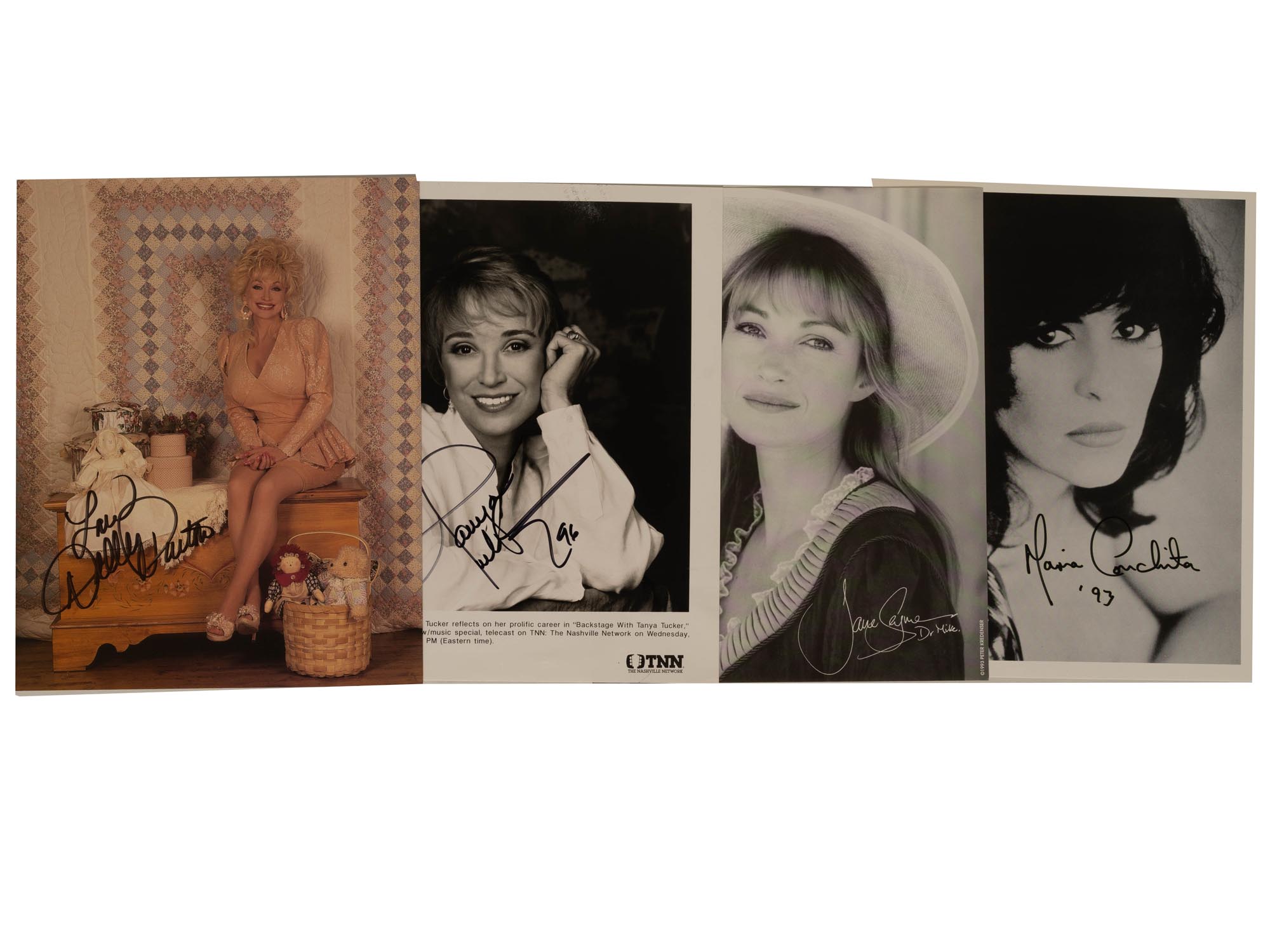 DOLLY PARTON & OTHER FEMALE CELEBRITY AUTOGRAPHS PIC-0