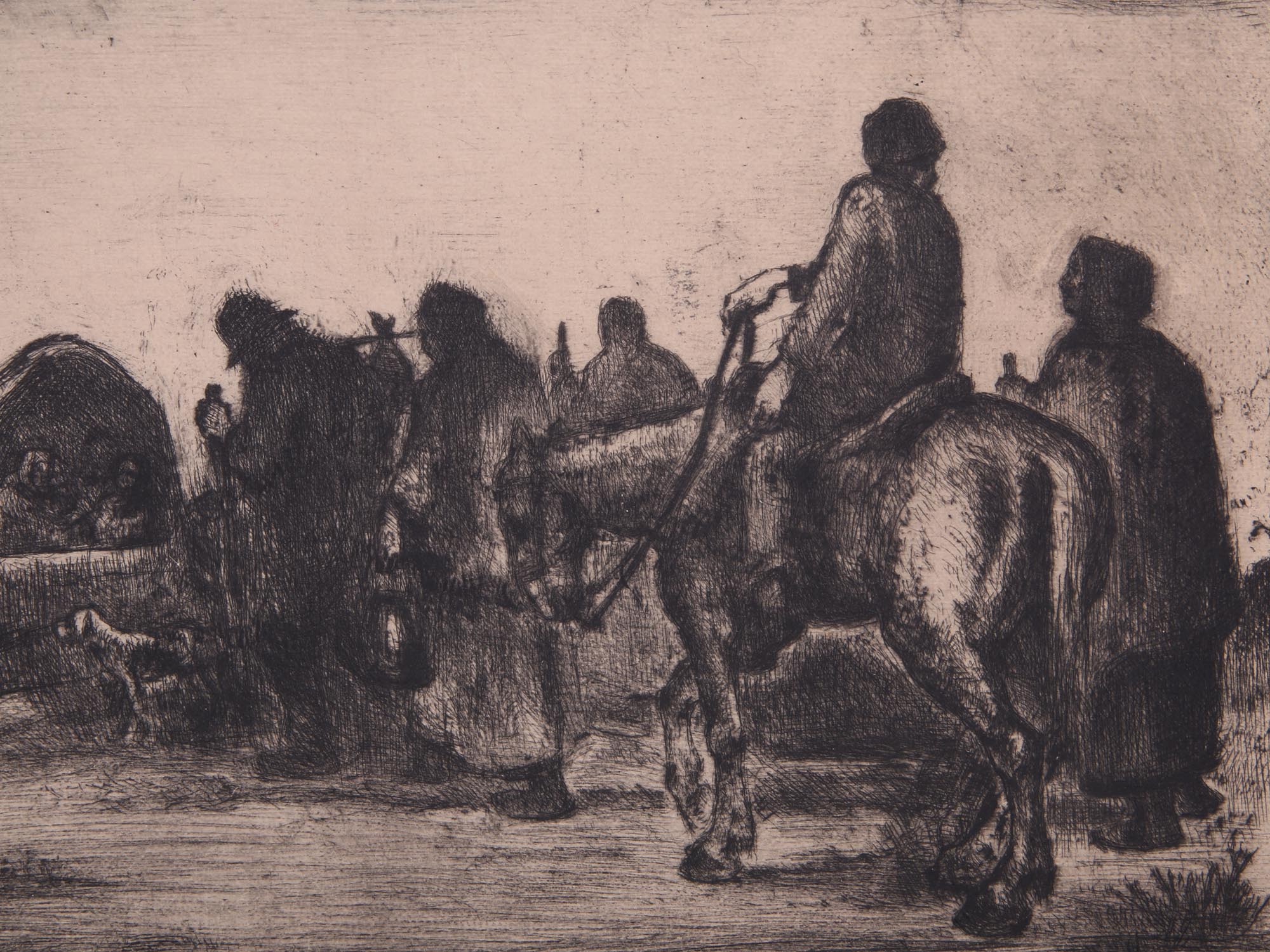 EUGENE HIGGINS THE REFUGEES 1920S ETCHING ARTWORK PIC-1