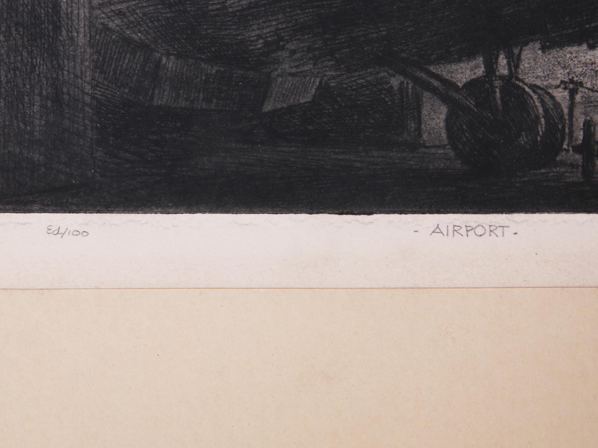 1930S AMERICAN ETCHING AIRPORT BY WILLIAM HEASLIP PIC-2