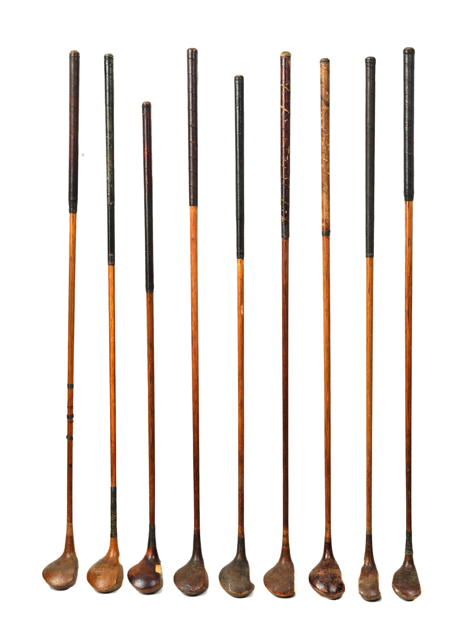 NINE VINTAGE GOLF CLUBS COLLECTION PIC-0