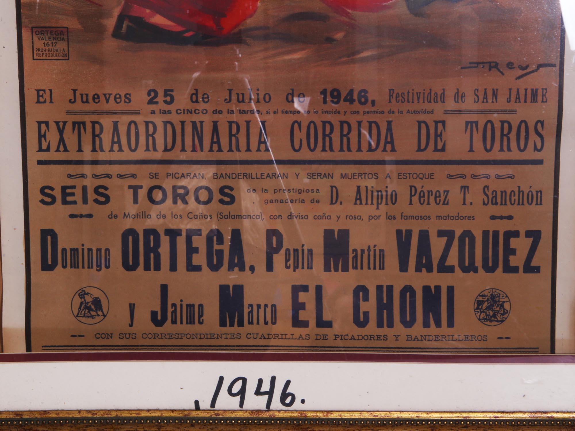 TWO VINTAGE SPANISH 1946 CORRIDA DE TOROS POSTERS PIC-3