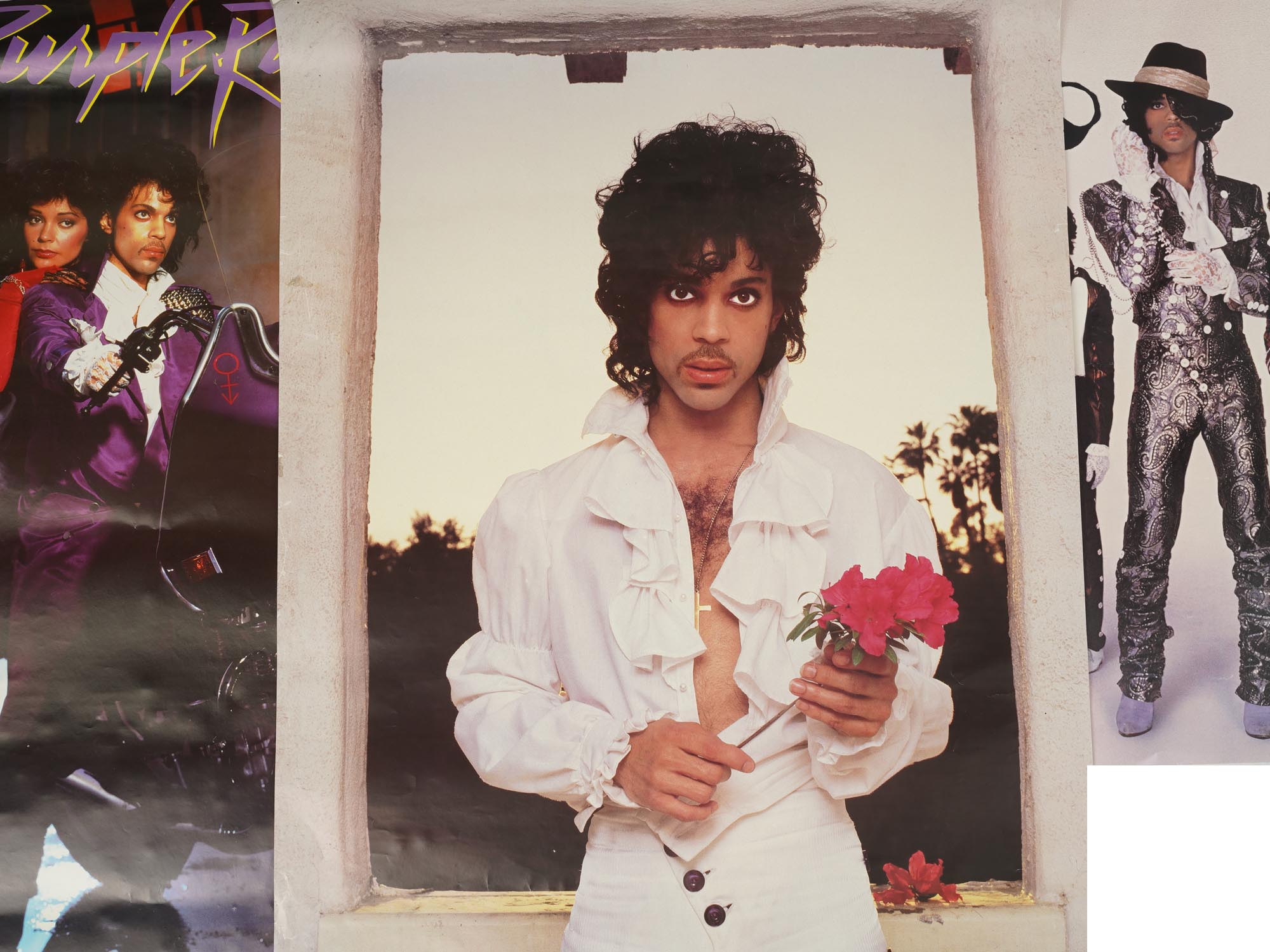 A LOT OF THREE ORIGINAL MUSICIAN PRINCE POSTERS PIC-0
