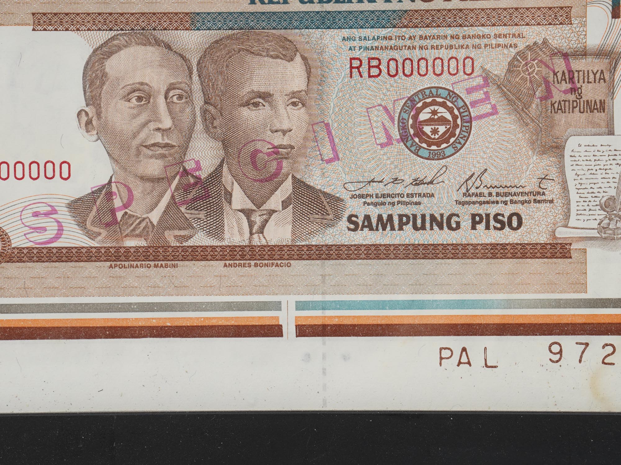 AN UNCUT SHEET OF PHILIPPINE TEN-PESO BANKNOTES PIC-4