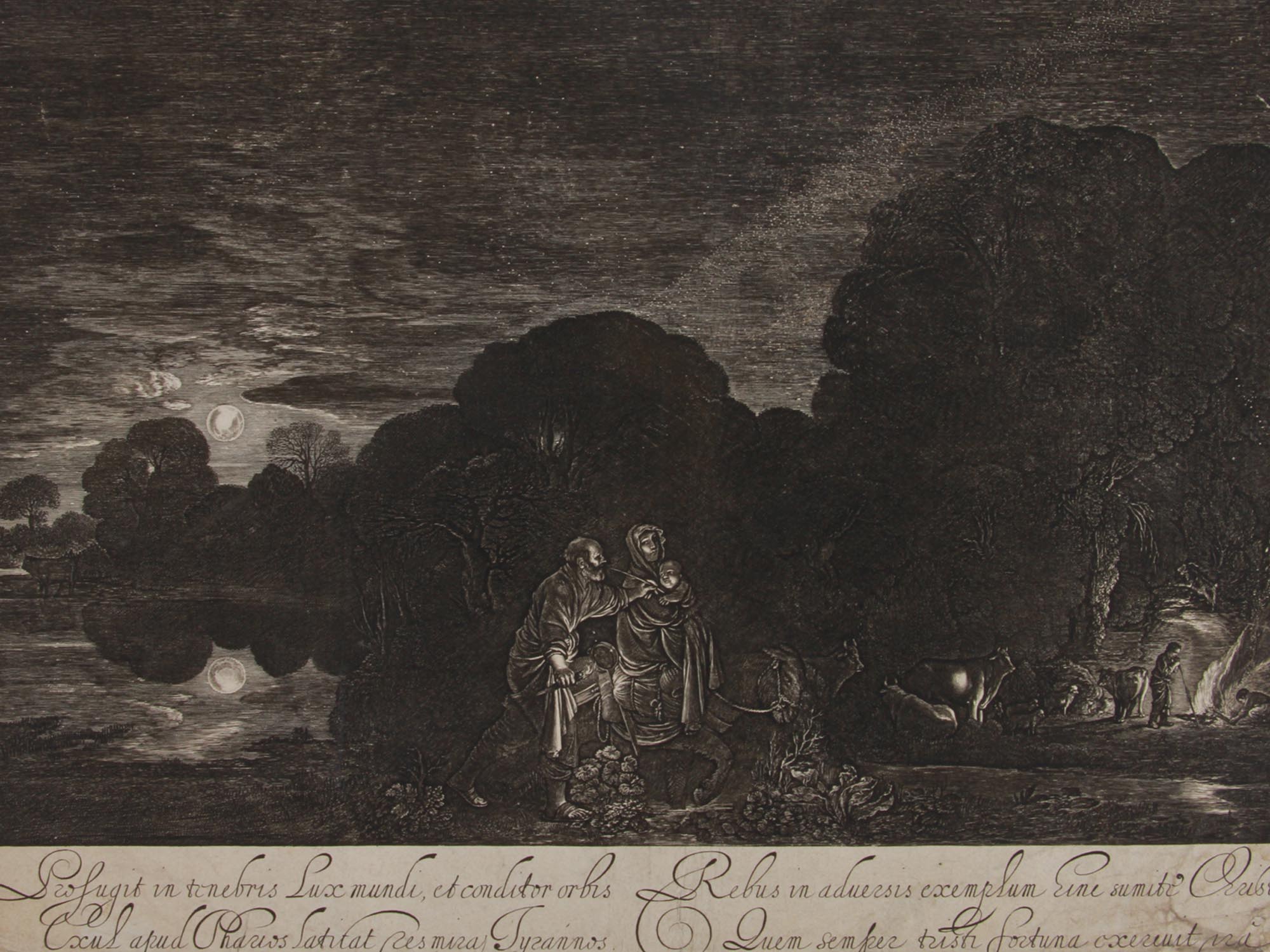 THE FLIGHT INTO EGYPT ENGRAVING BY HENDRICK GOUDT PIC-1