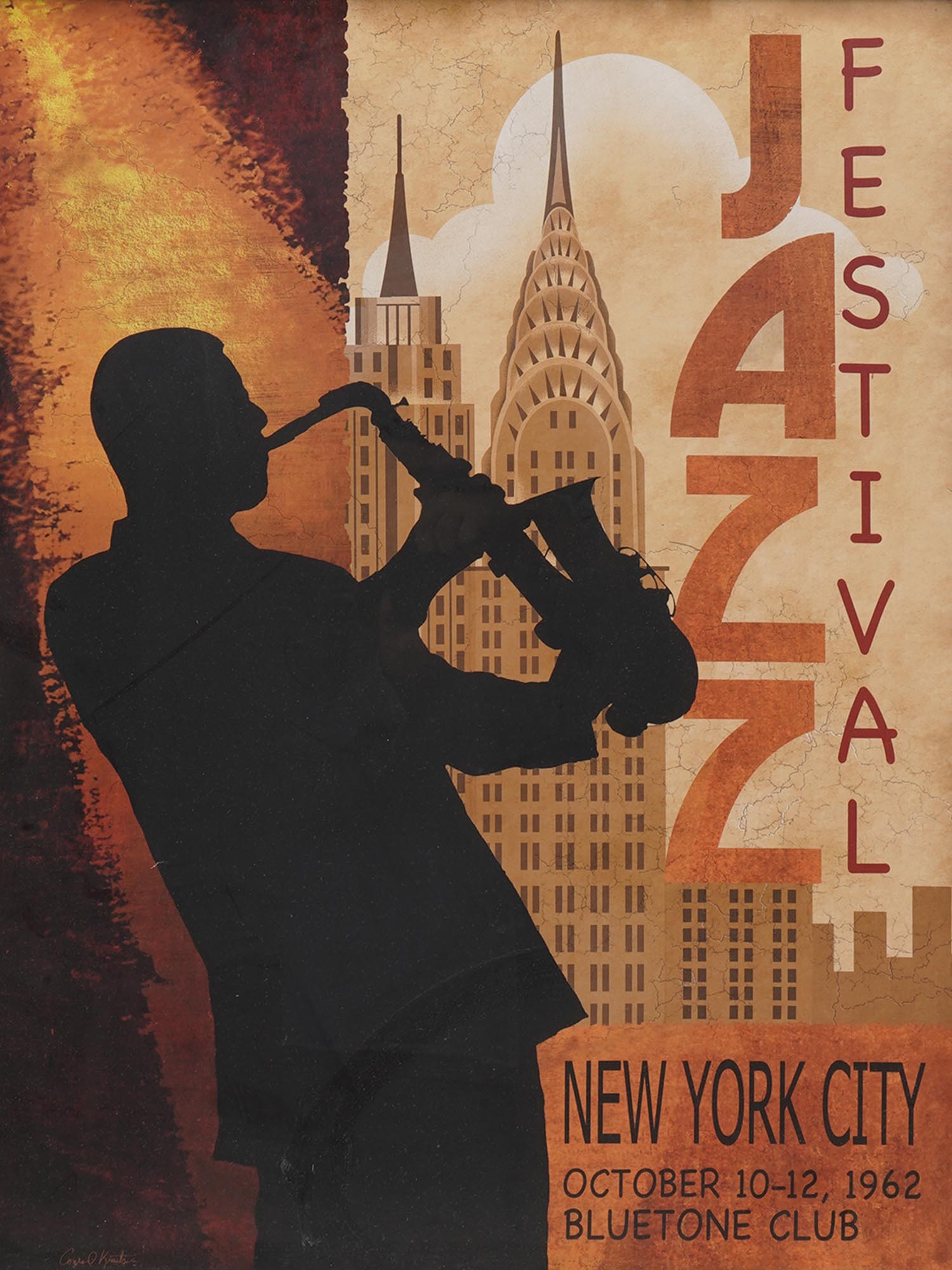 JAZZ FESTIVAL NEW YORK POSTER BY CONRAD KNUTSEN PIC-1