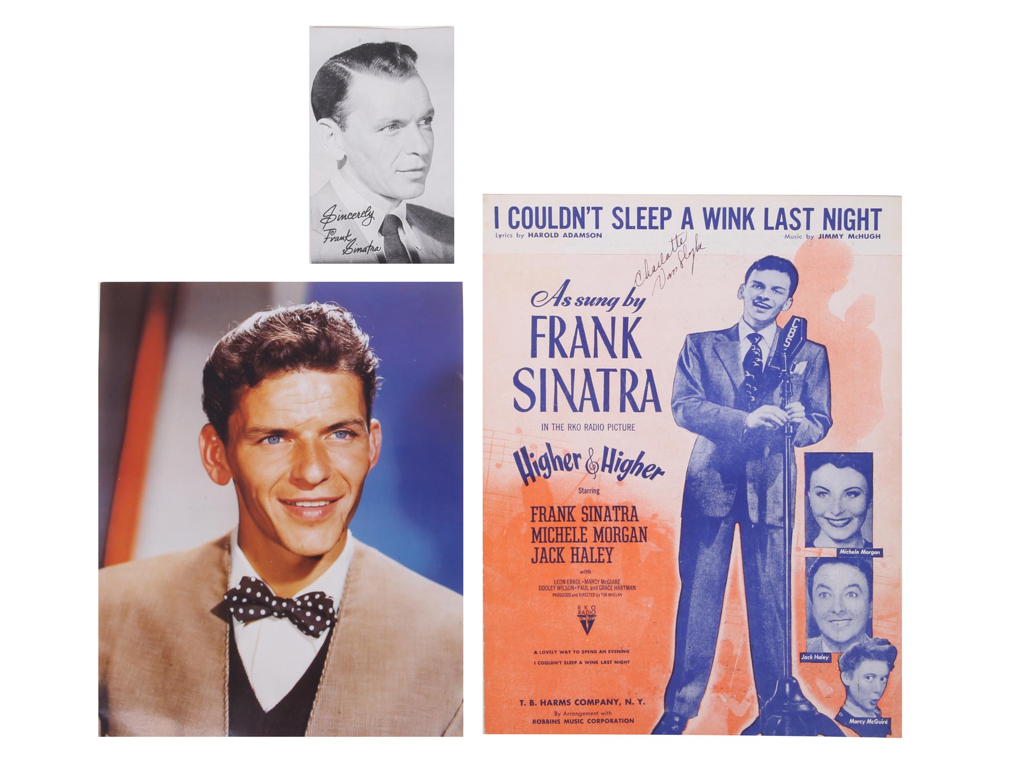 VINTAGE FRANK SINATRA SHEET MUSIC AND TWO PHOTOS PIC-0