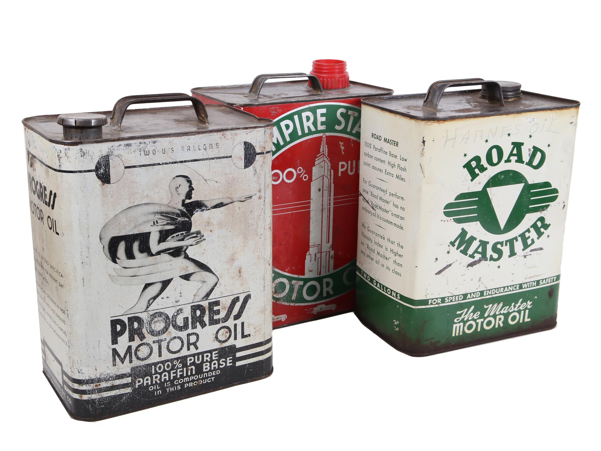 A COLLECTION OF SIX VINTAGE OIL CANS PIC-4