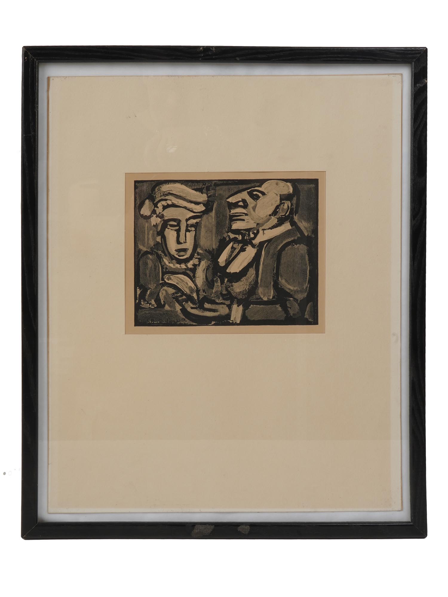 FRENCH ETCHING DOUBLE PORTRAIT BY GEORGES ROUAULT