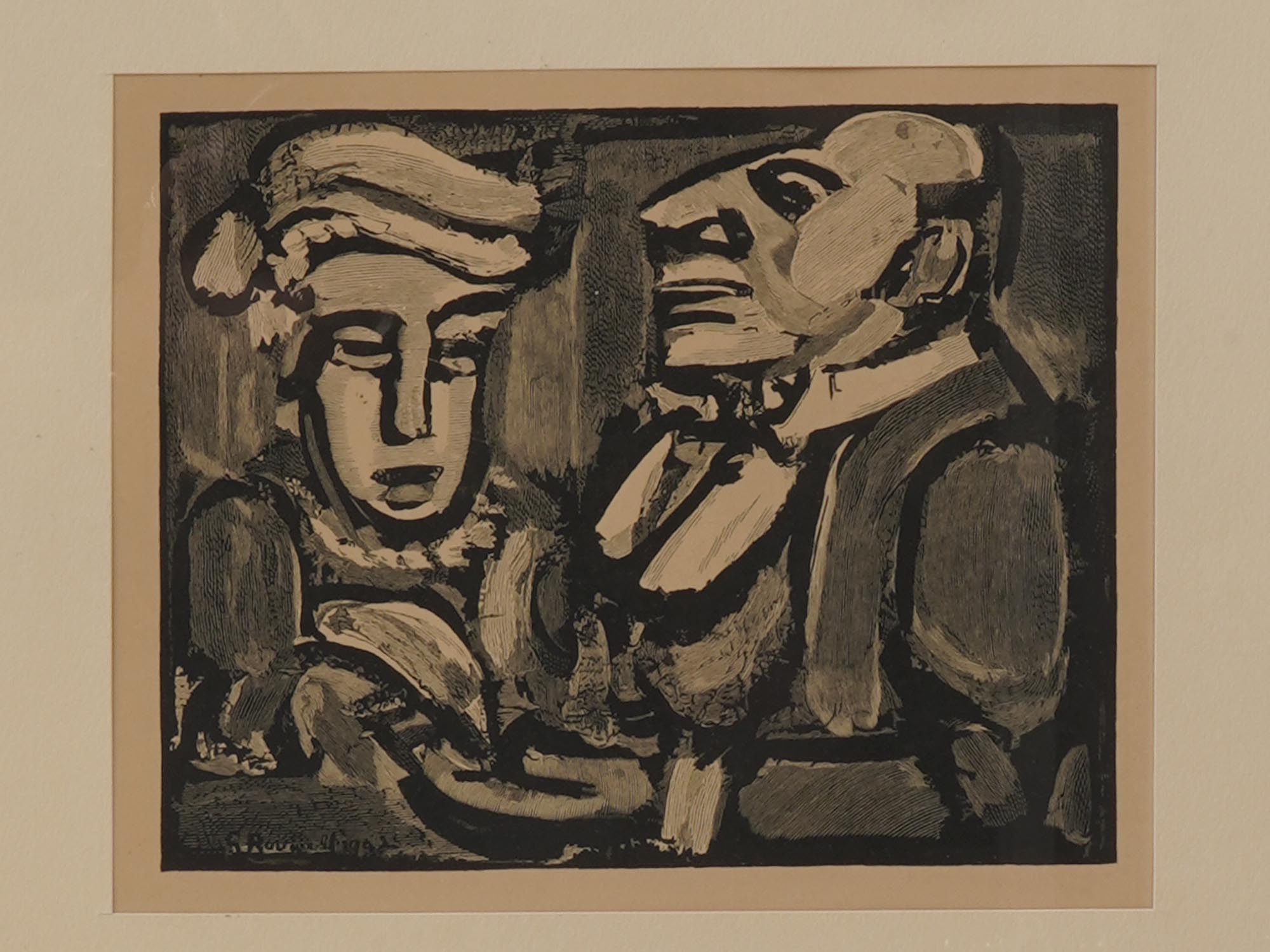 FRENCH ETCHING DOUBLE PORTRAIT BY GEORGES ROUAULT PIC-1