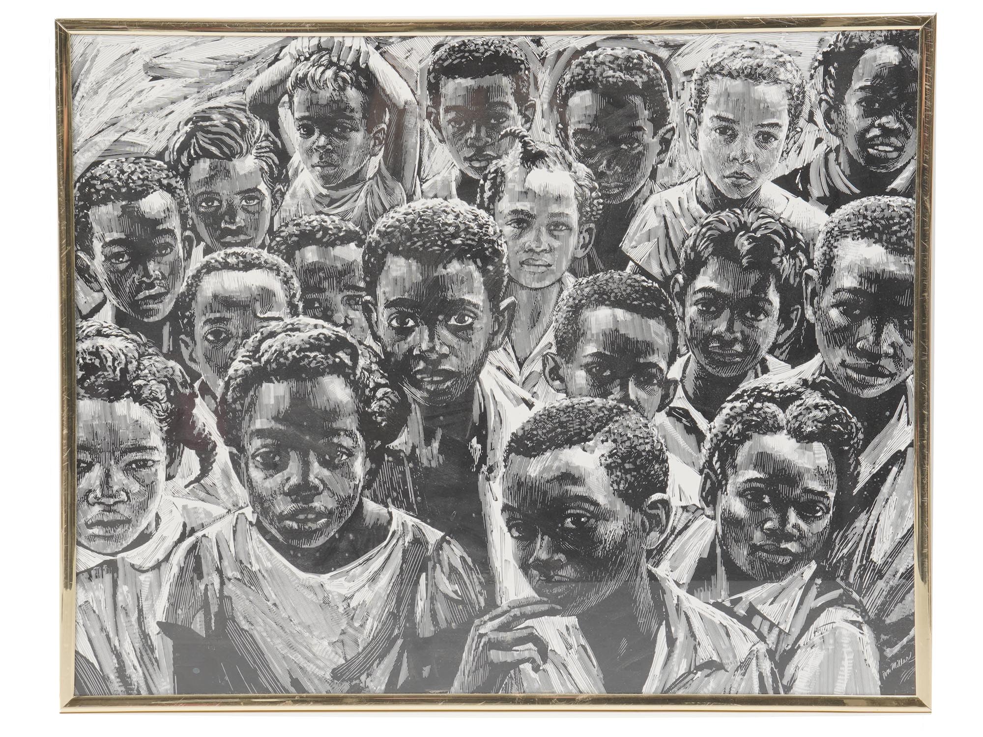 AFRO AMERICAN LITHOGRAPH CHILDREN BY DON MILLER PIC-0