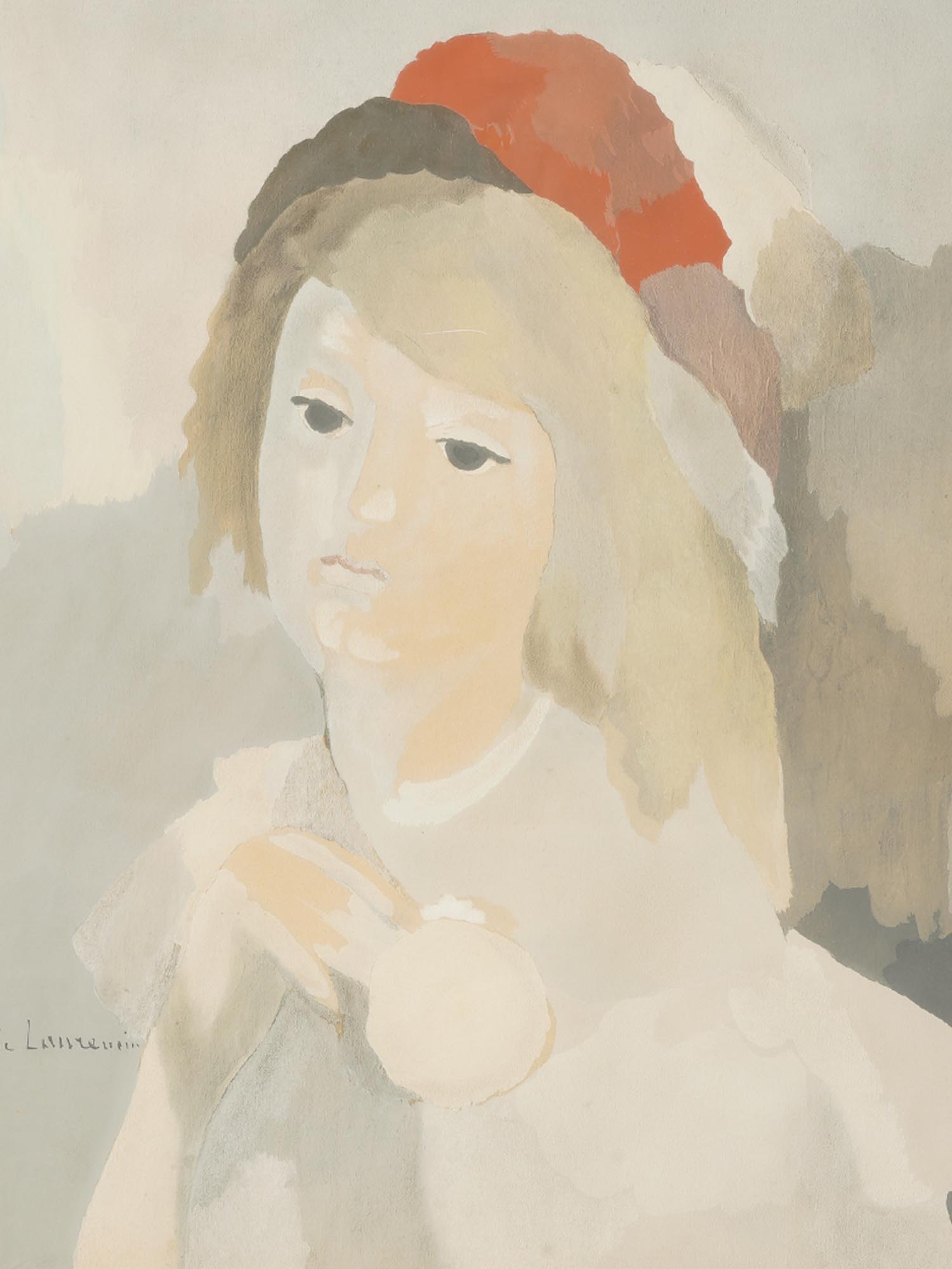 A FRENCH WATERCOLOR PAINTING BY MARIE LAURENCIN PIC-1
