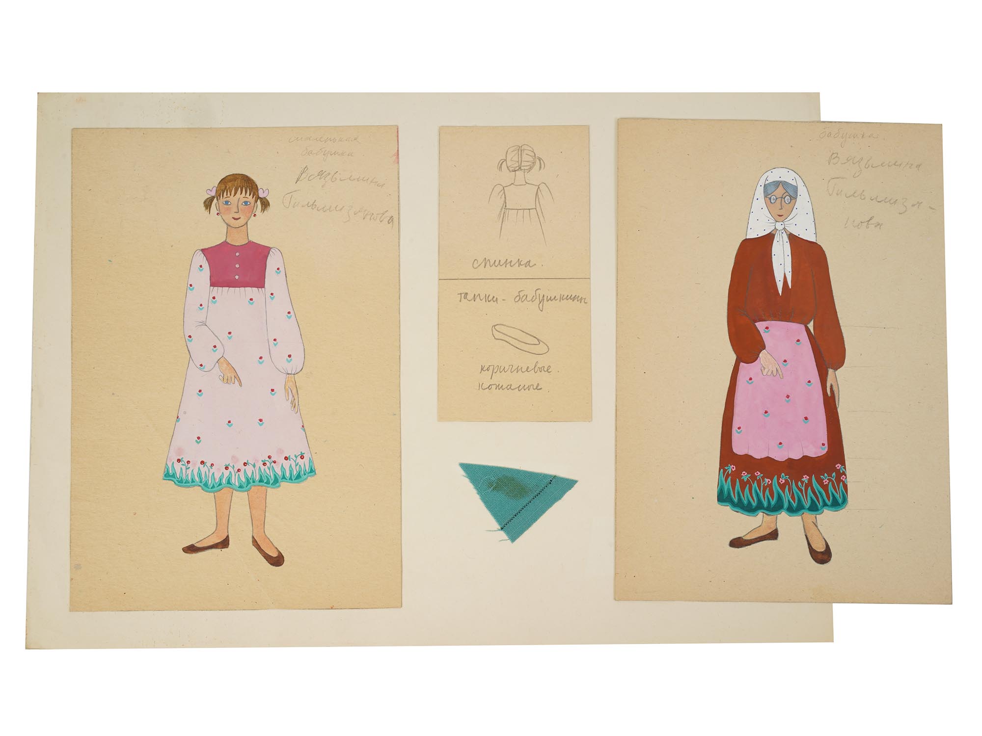JULIA BELOMLINSKY SOVIET COSTUME DESIGN DRAWINGS PIC-0