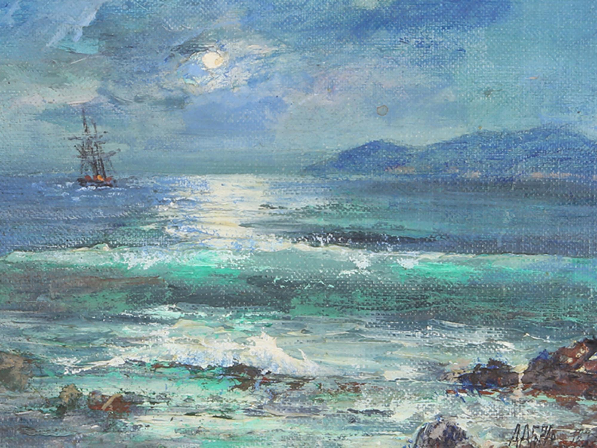 A RUSSIAN PAINTING NIGHT SEA BY LEV LAGORIO PIC-1