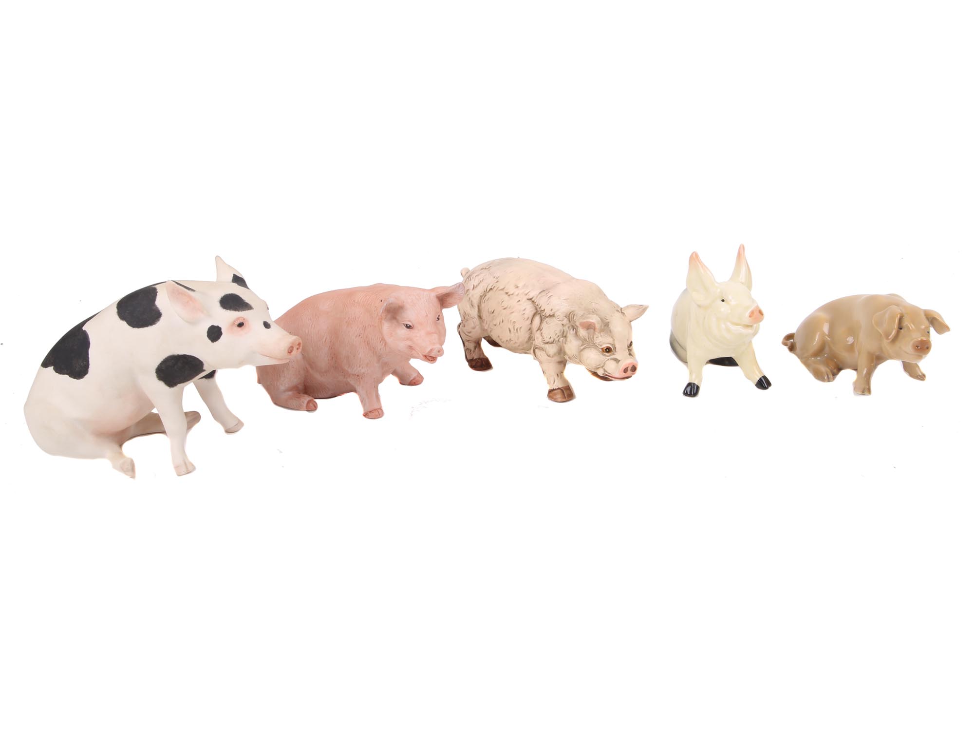 A COLLECTION OF VARIOUS PORCELAIN PIG FIGURINES PIC-1