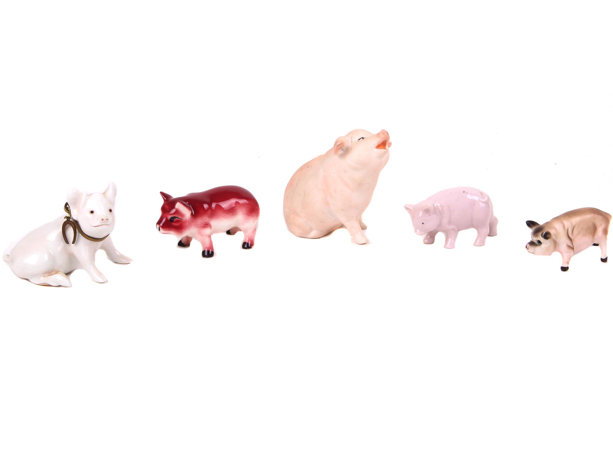 A COLLECTION OF VARIOUS PORCELAIN PIG FIGURINES PIC-2