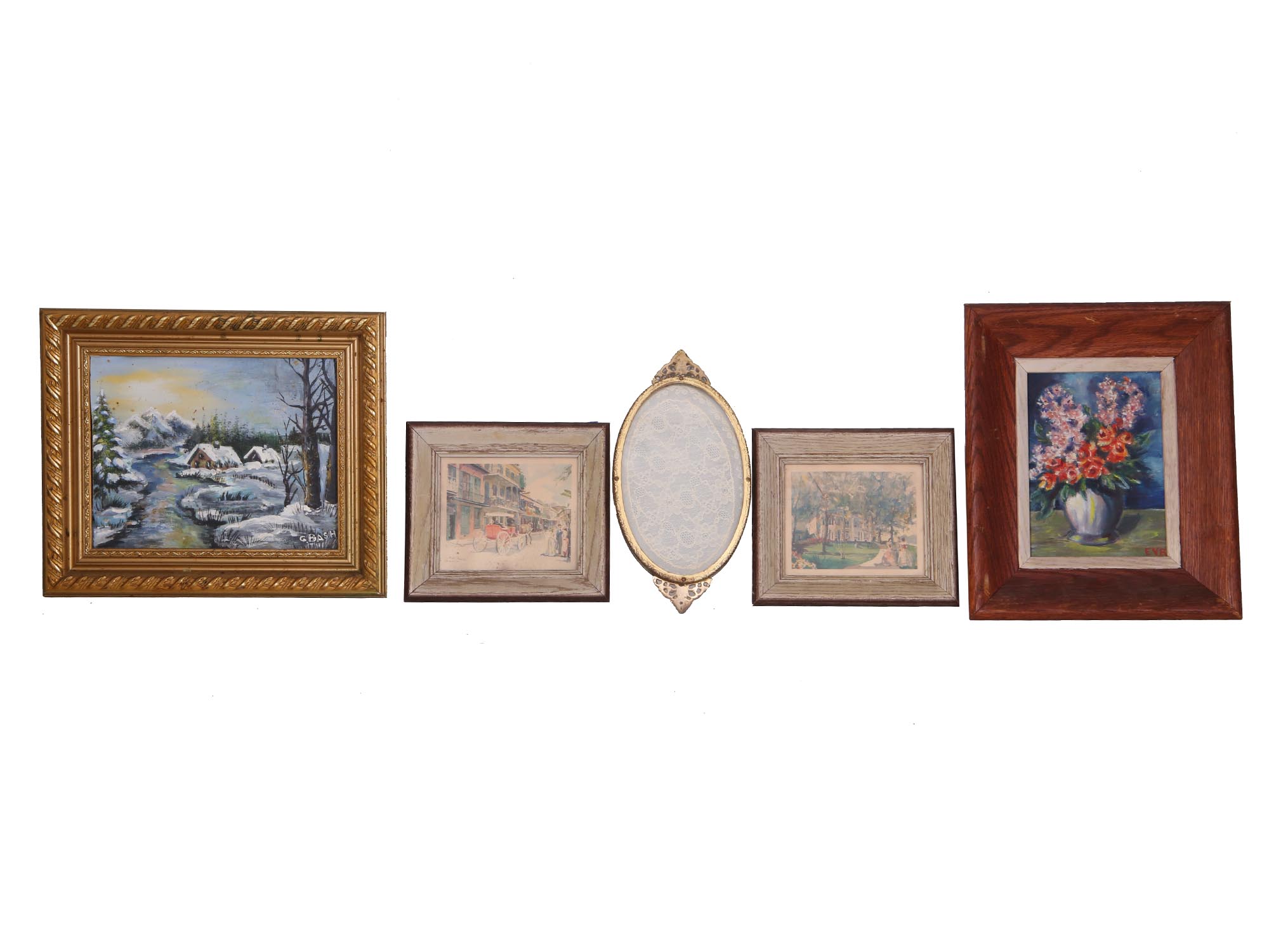 A LOT OF FIVE VINTAGE WALL DECOR ITEMS PIC-0