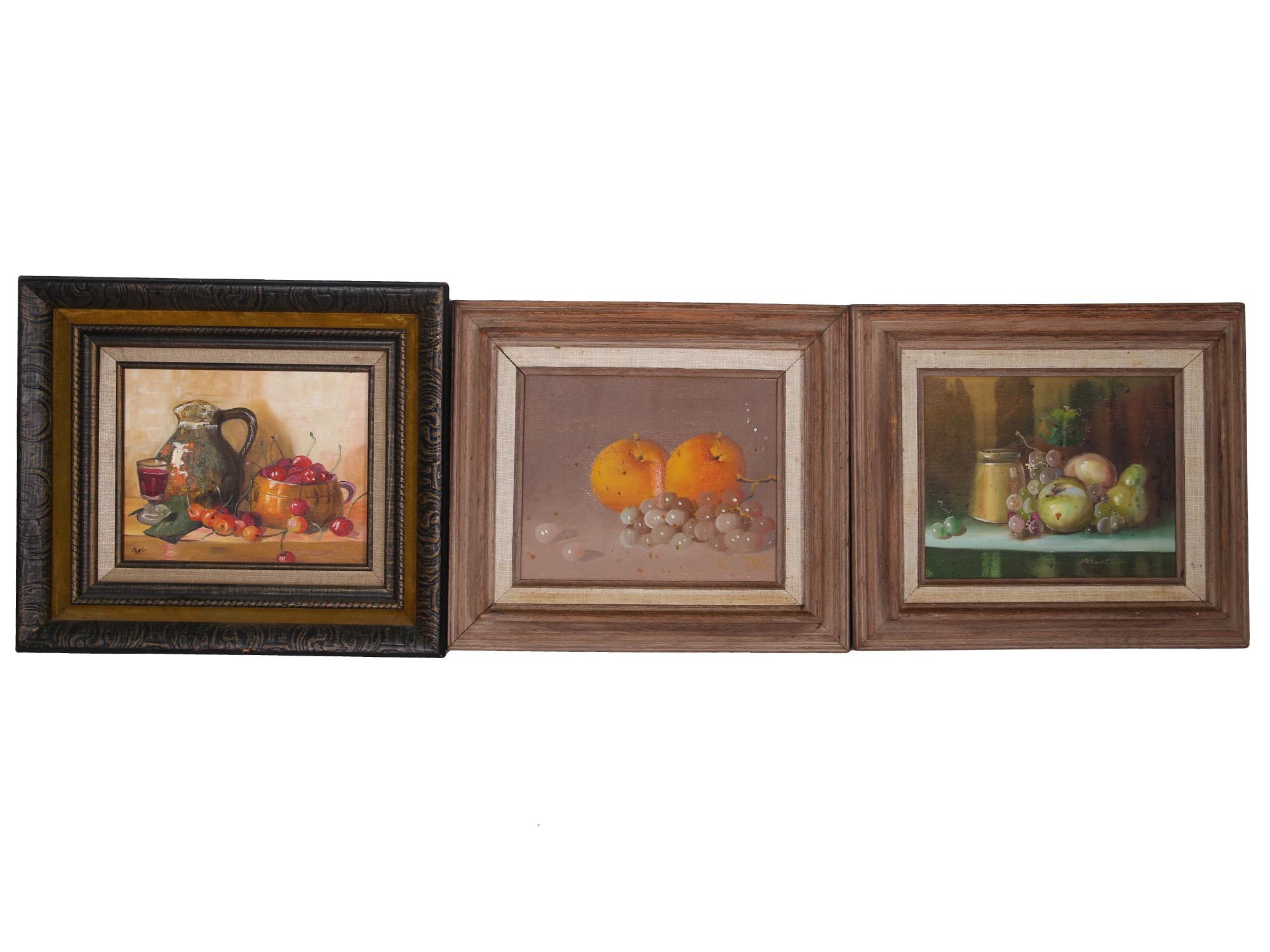 3 VINTAGE SIGNED STILL LIFE PAINTINGS ON CANVAS