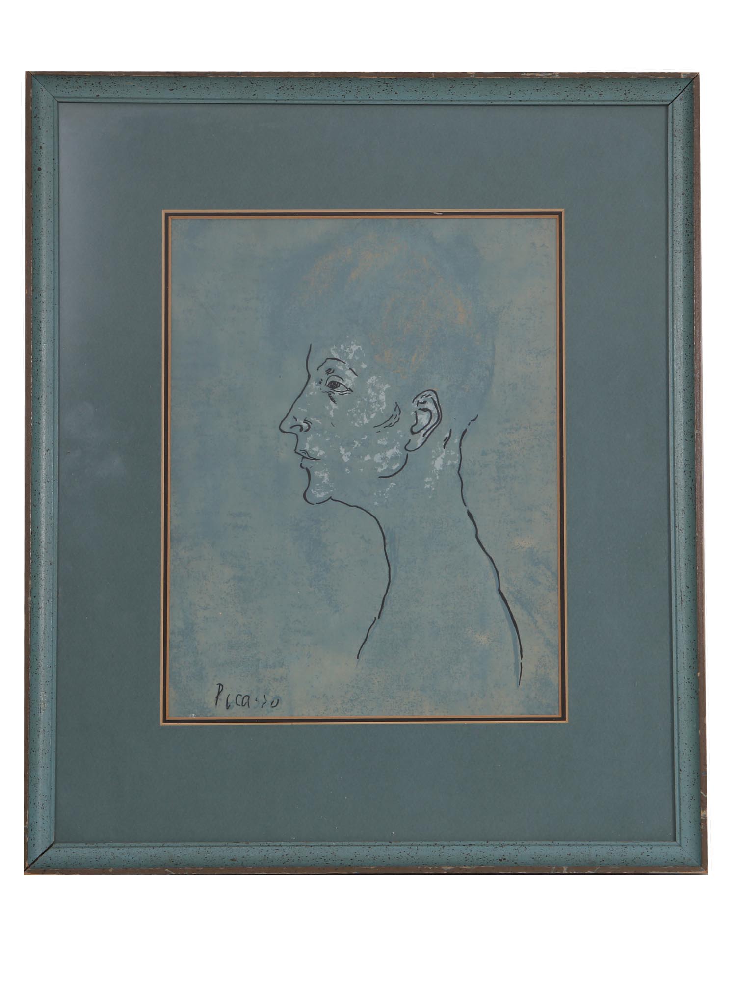 A LITHOGRAPH BY PABLO PICASSO BLUE PERIOD SIGNED