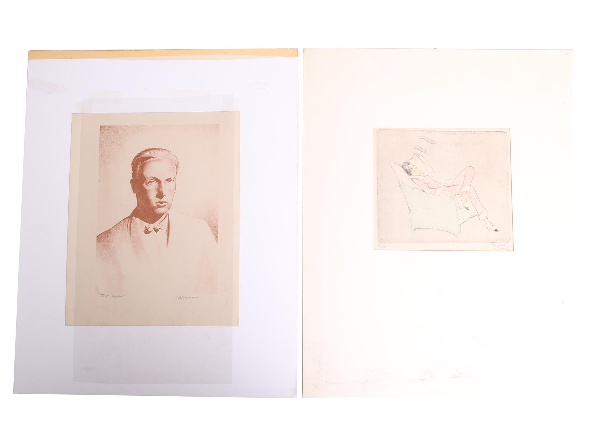 A SET OF ETCHING & LITHOGRAPH BY KELLER AND KENT