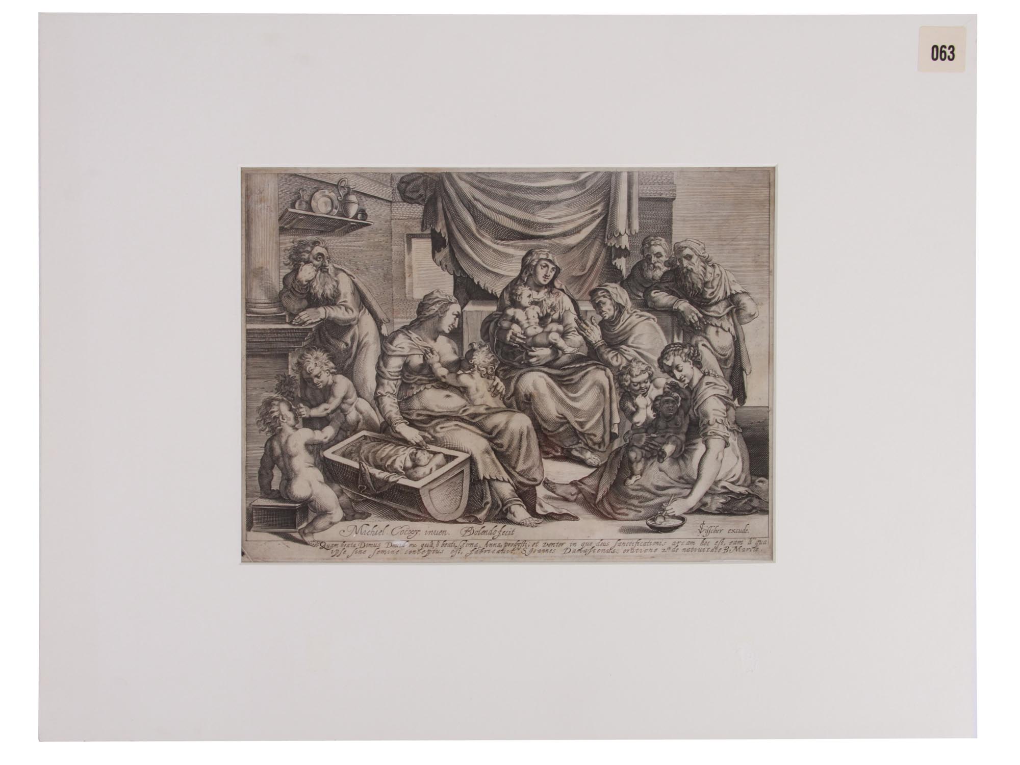 DUTCH ETCHING HOLY FAMILY BY BARTHOLOMEUS DOLENDO PIC-0