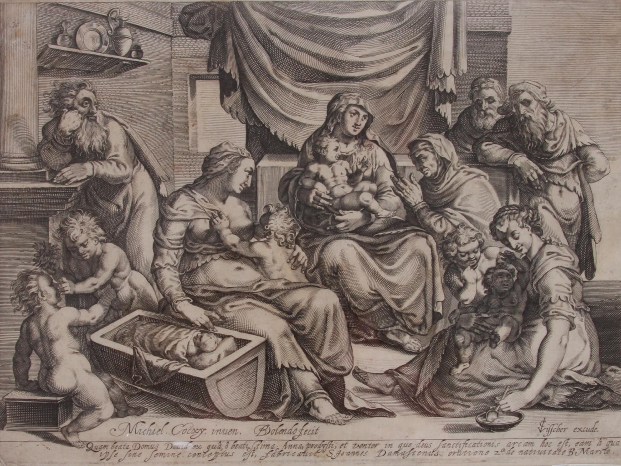 DUTCH ETCHING HOLY FAMILY BY BARTHOLOMEUS DOLENDO PIC-1