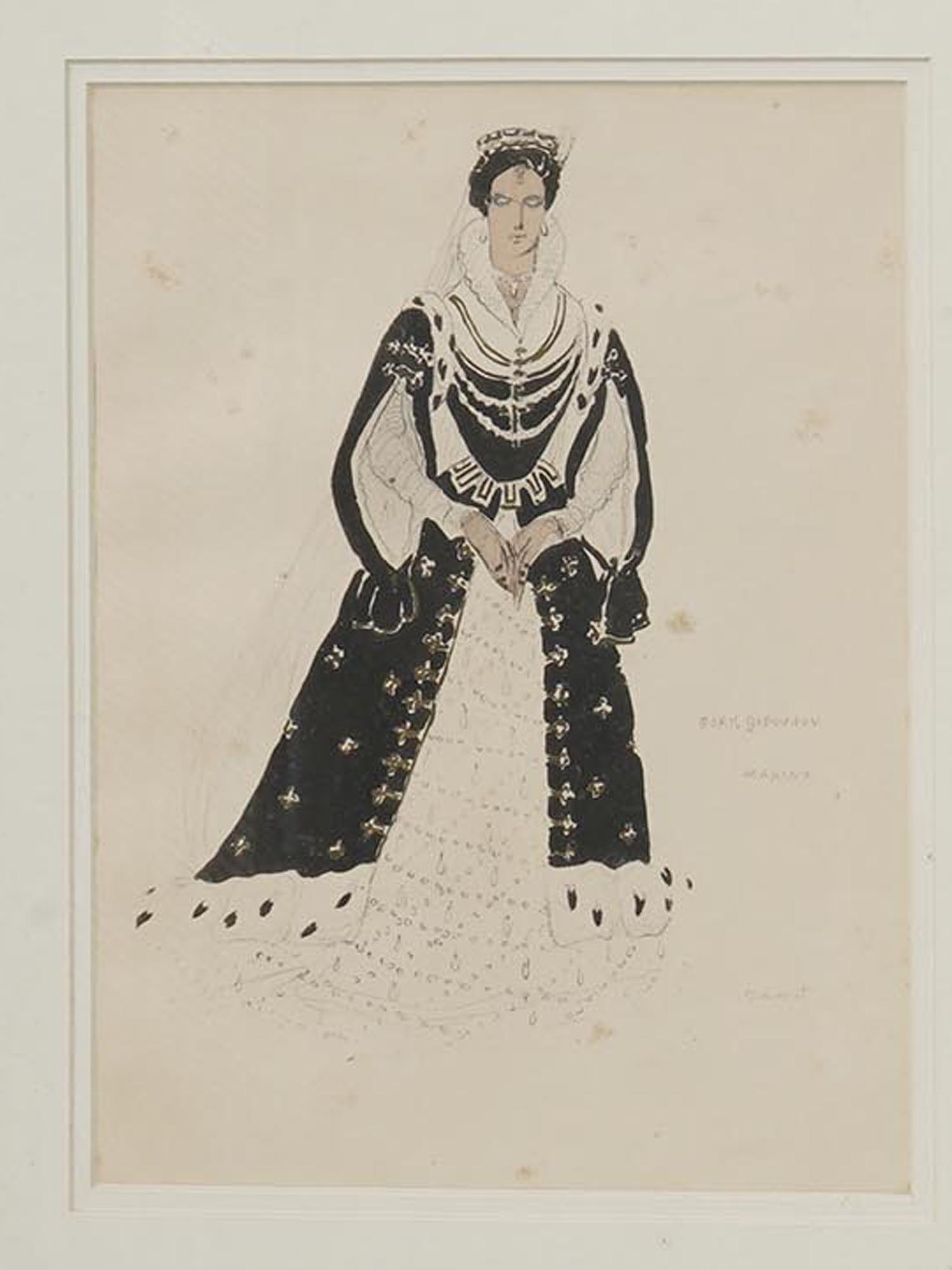 RUSSIAN COSTUME DESIGN PAINTING BY LEON BAKST PIC-2