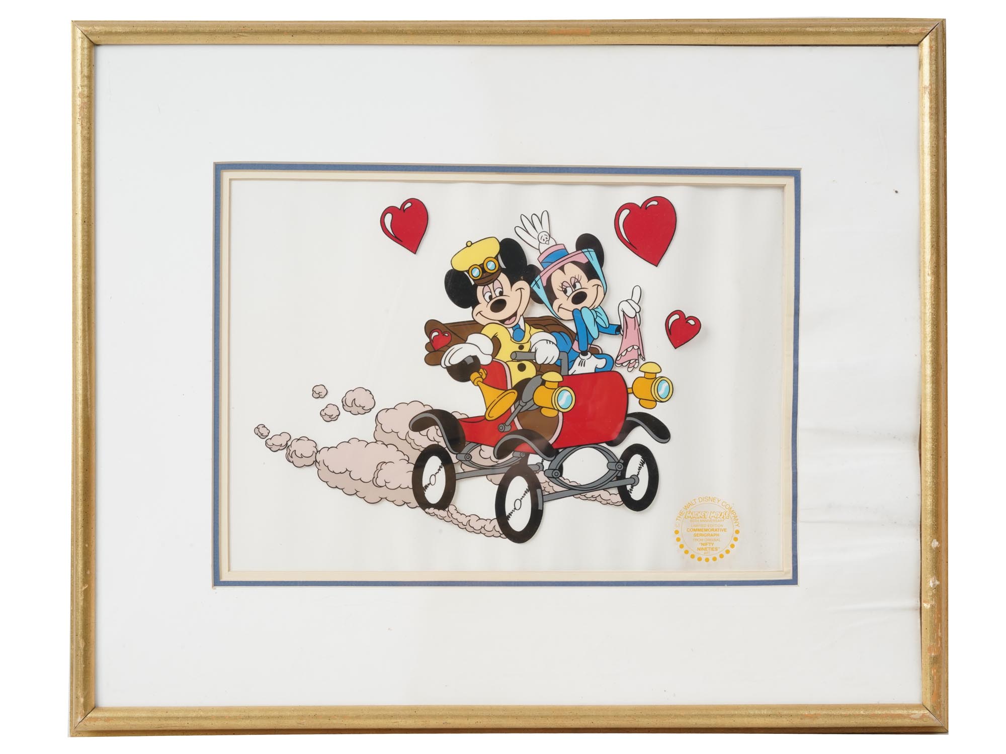 MICKEY AND MINNIE MOUSE SERIGRAPH ANIMATION CEL