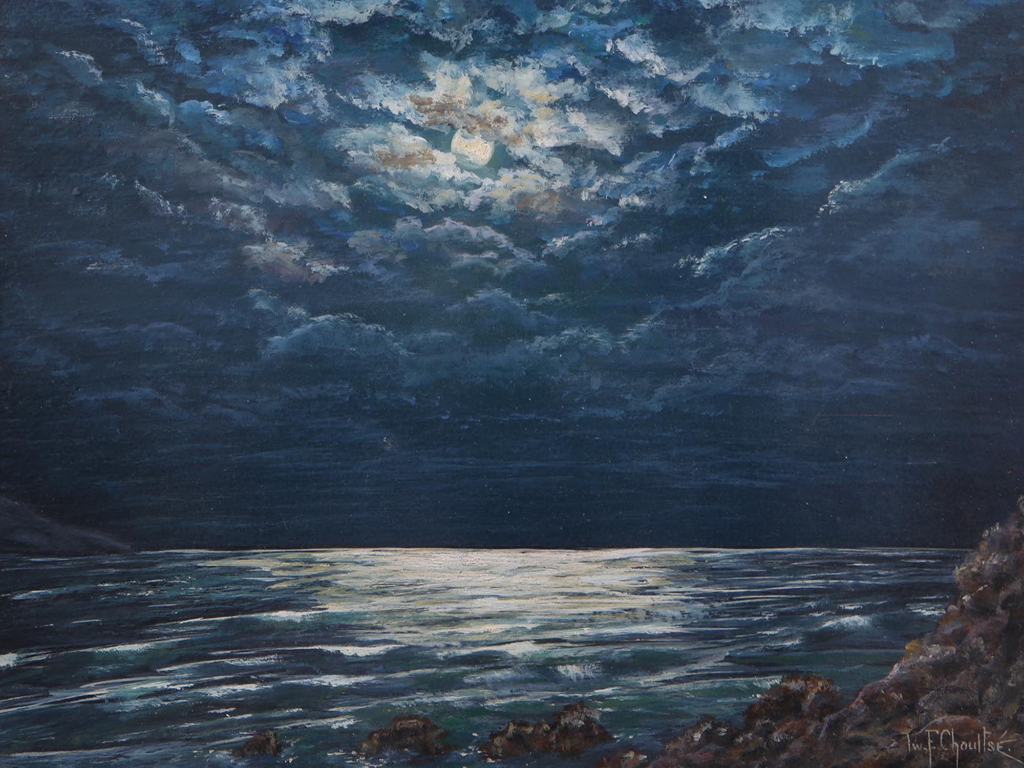 RUSSIAN OIL PAINTING SEASCAPE BY IVAN F CHOULTSE PIC-1