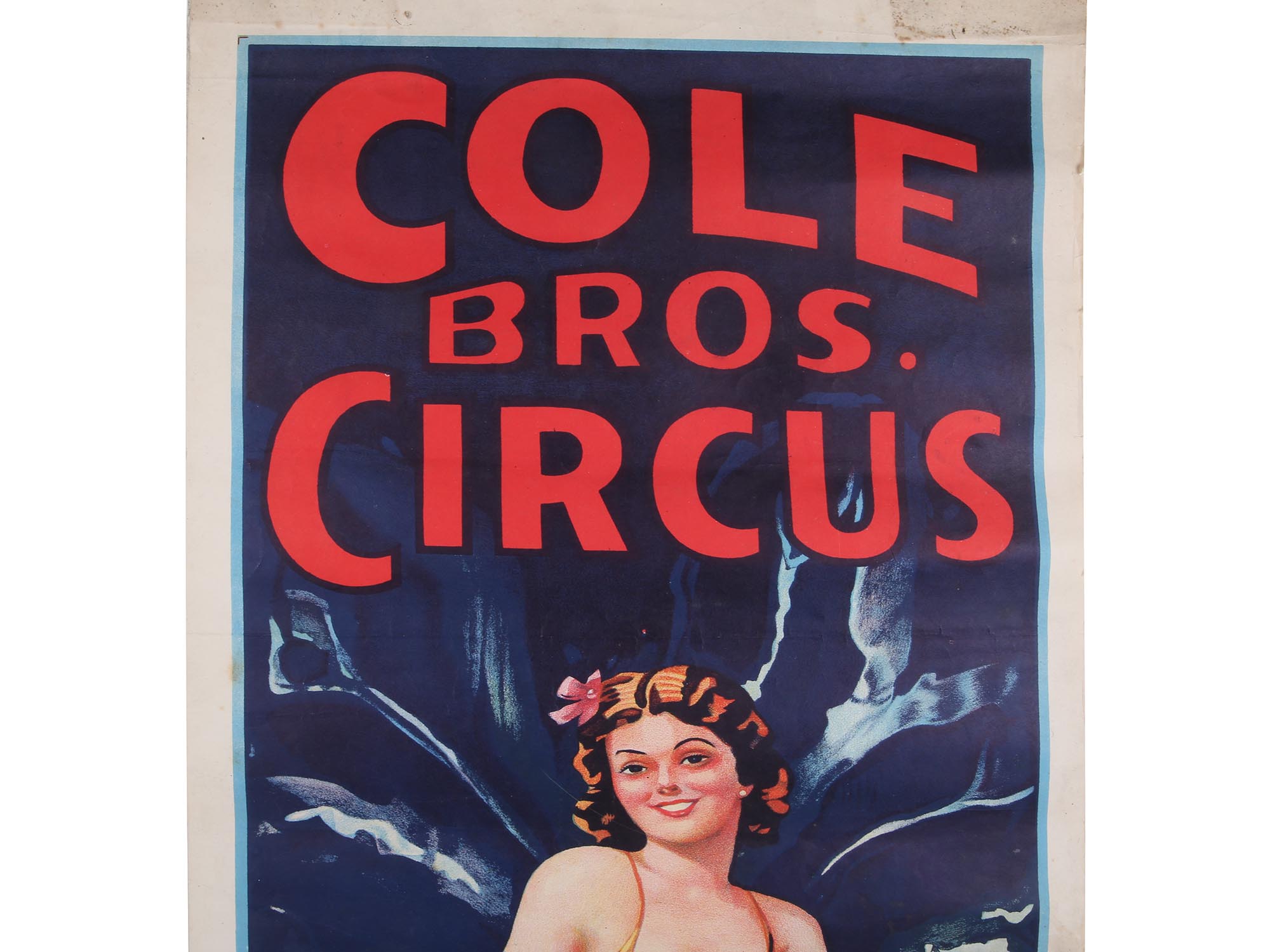 ORIGINAL VINTAGE COLE BROS CIRCUS PANEL POSTER PIC-1