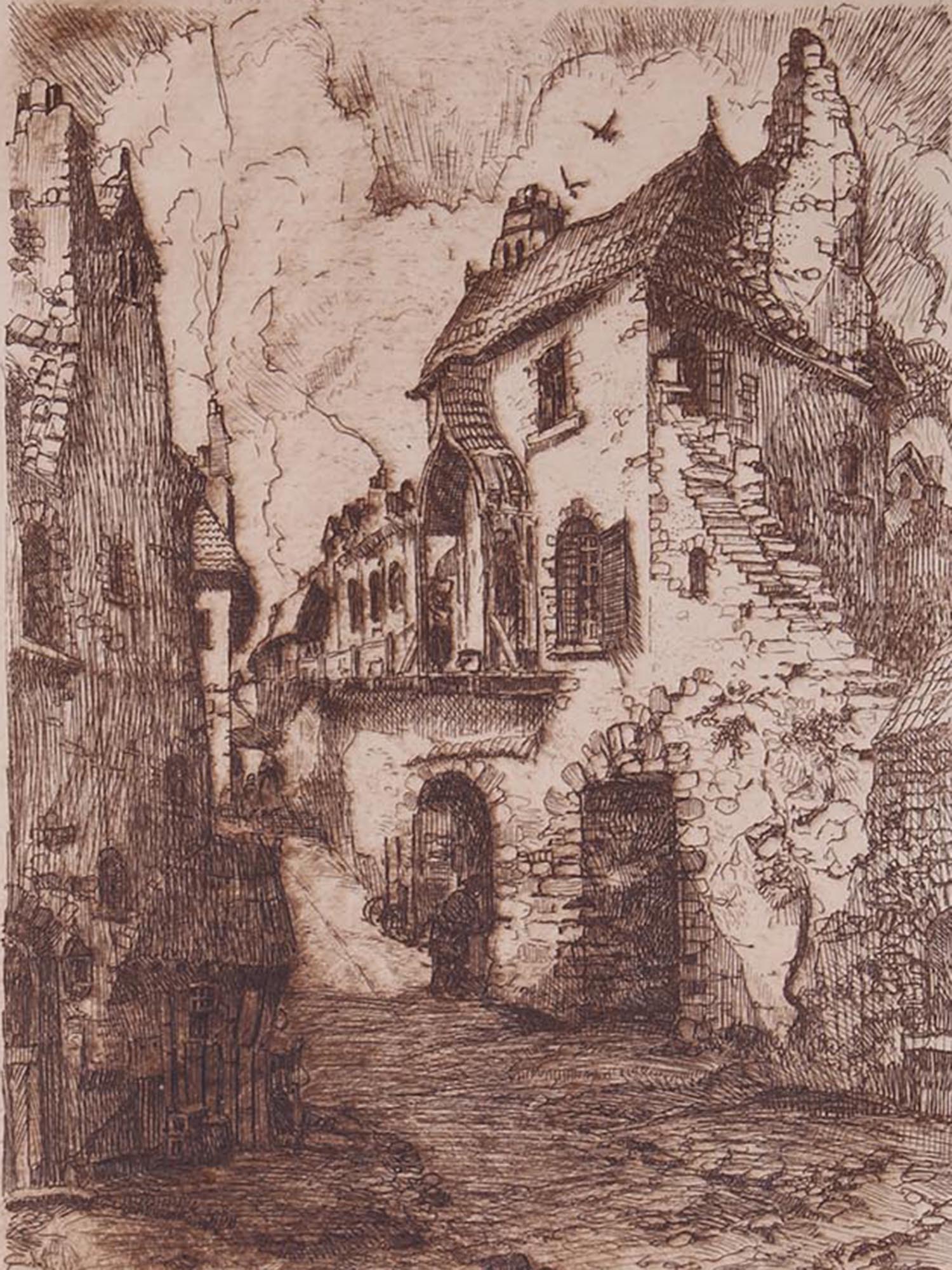 AMERICAN ETCHING OF OLD FRANCE BY EDWILL FISHER PIC-1