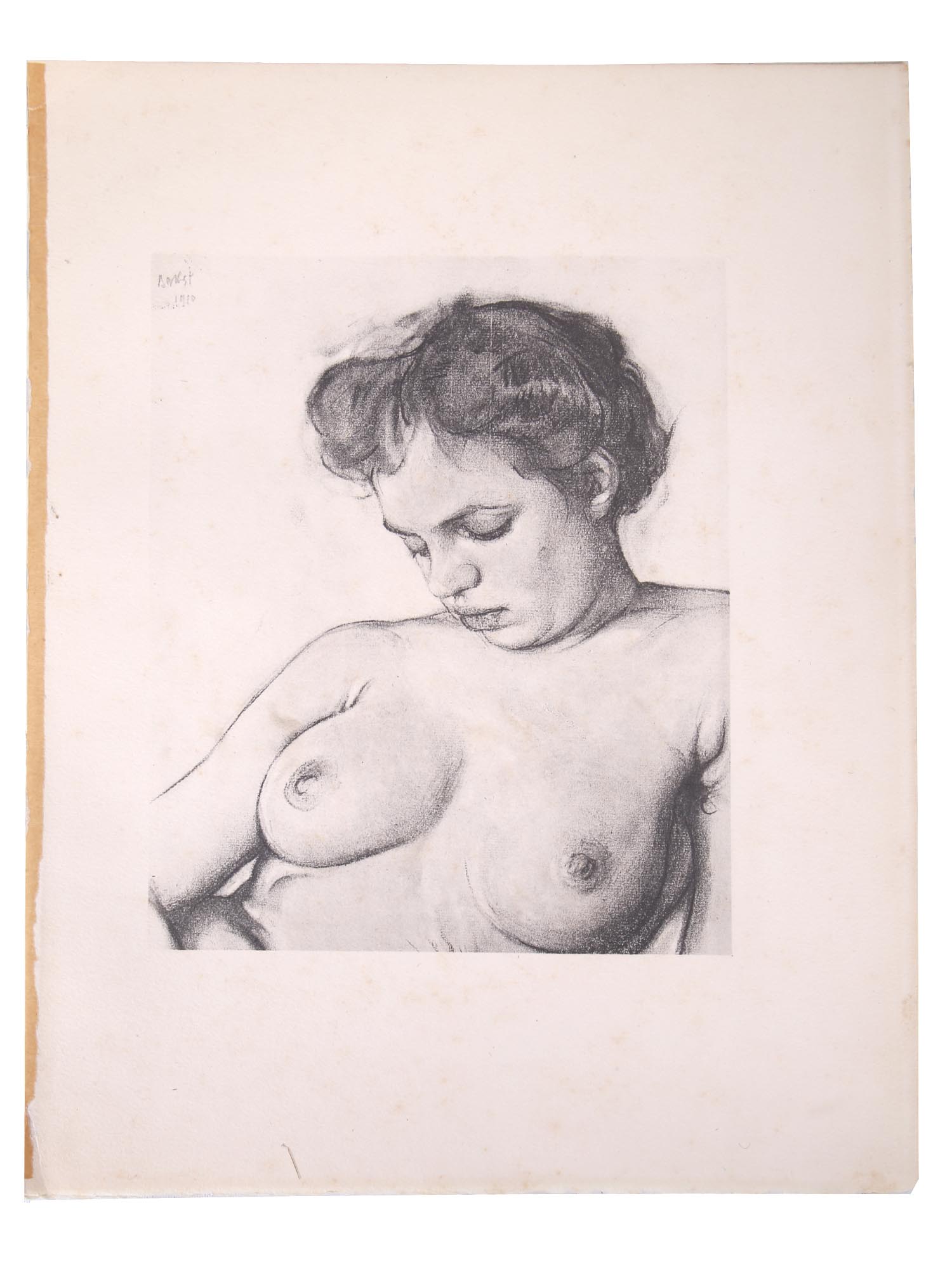 A LEON BAKST RUSSIAN LITHOGRAPH STUDY OF A NUDE PIC-0