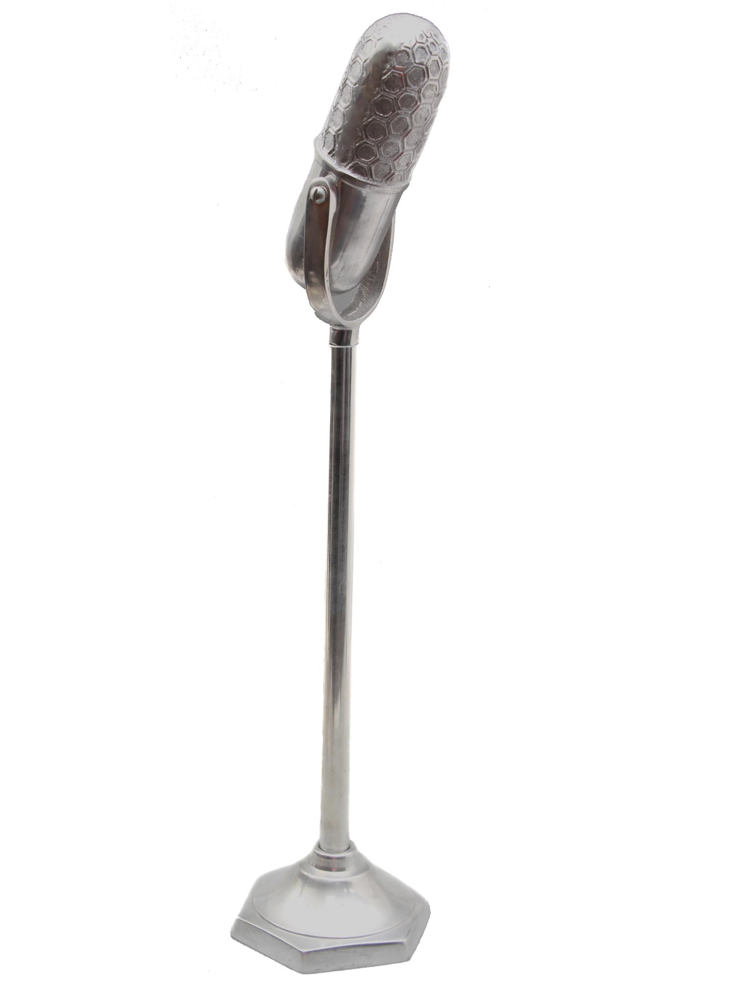 A VINTAGE TALL MICROPHONE STANDING SCULPTURE PIC-2