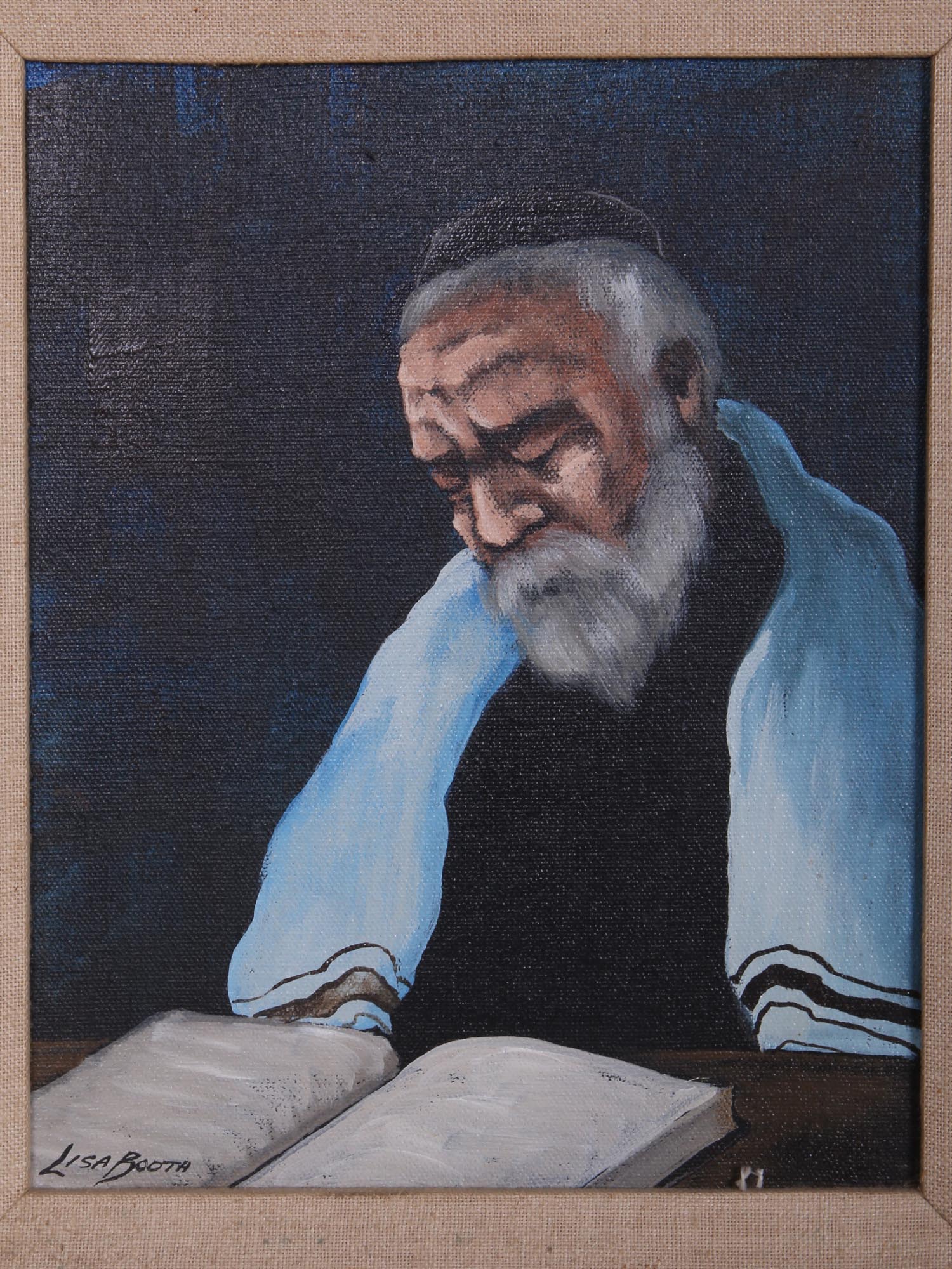 JUDAICA PAINTING ON CANVAS AND DRAWING ON WOOD PIC-1