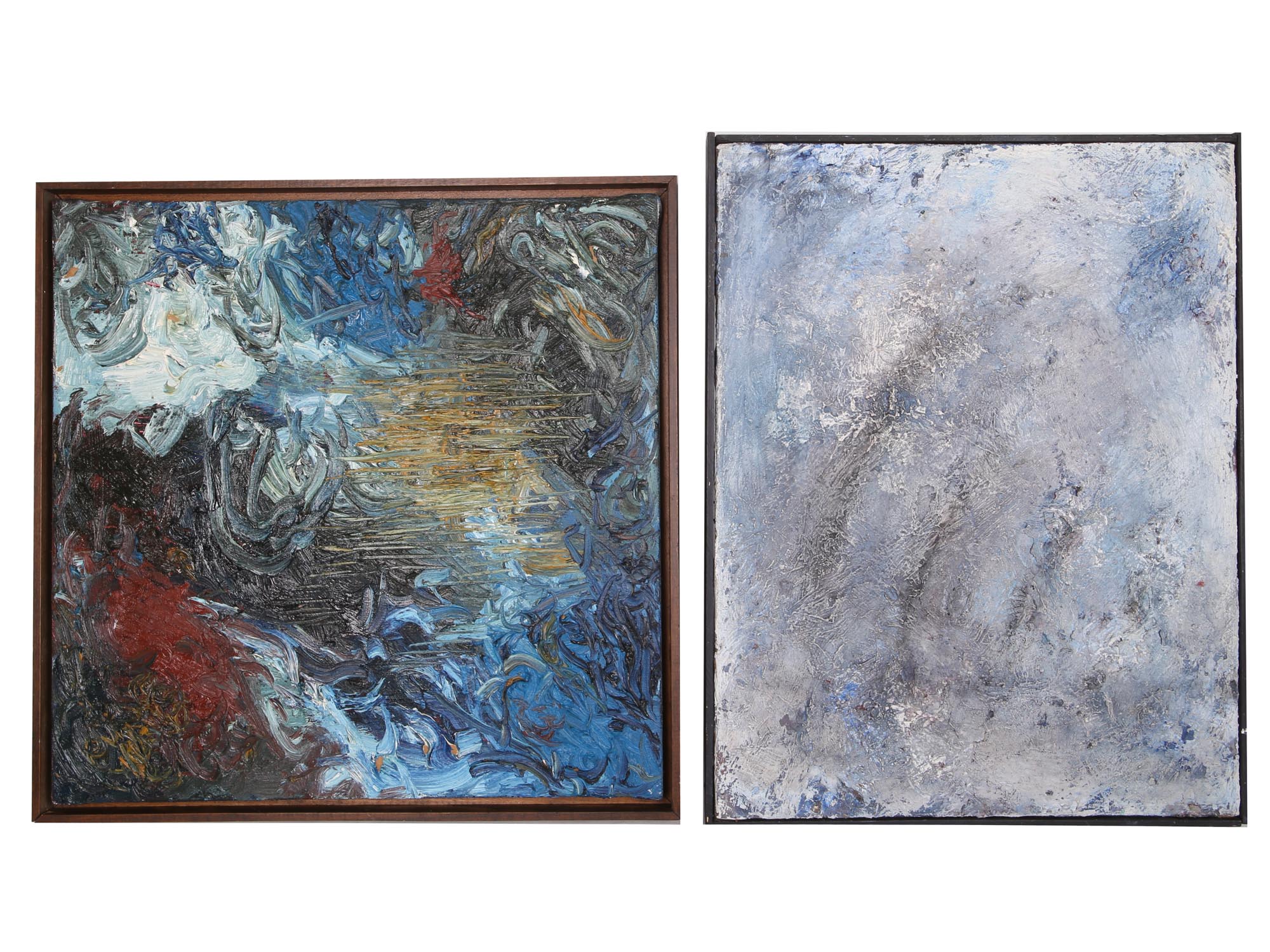 TWO ABSTRACT OIL PAINTINGS BY CAROLYN MUNACO PIC-0