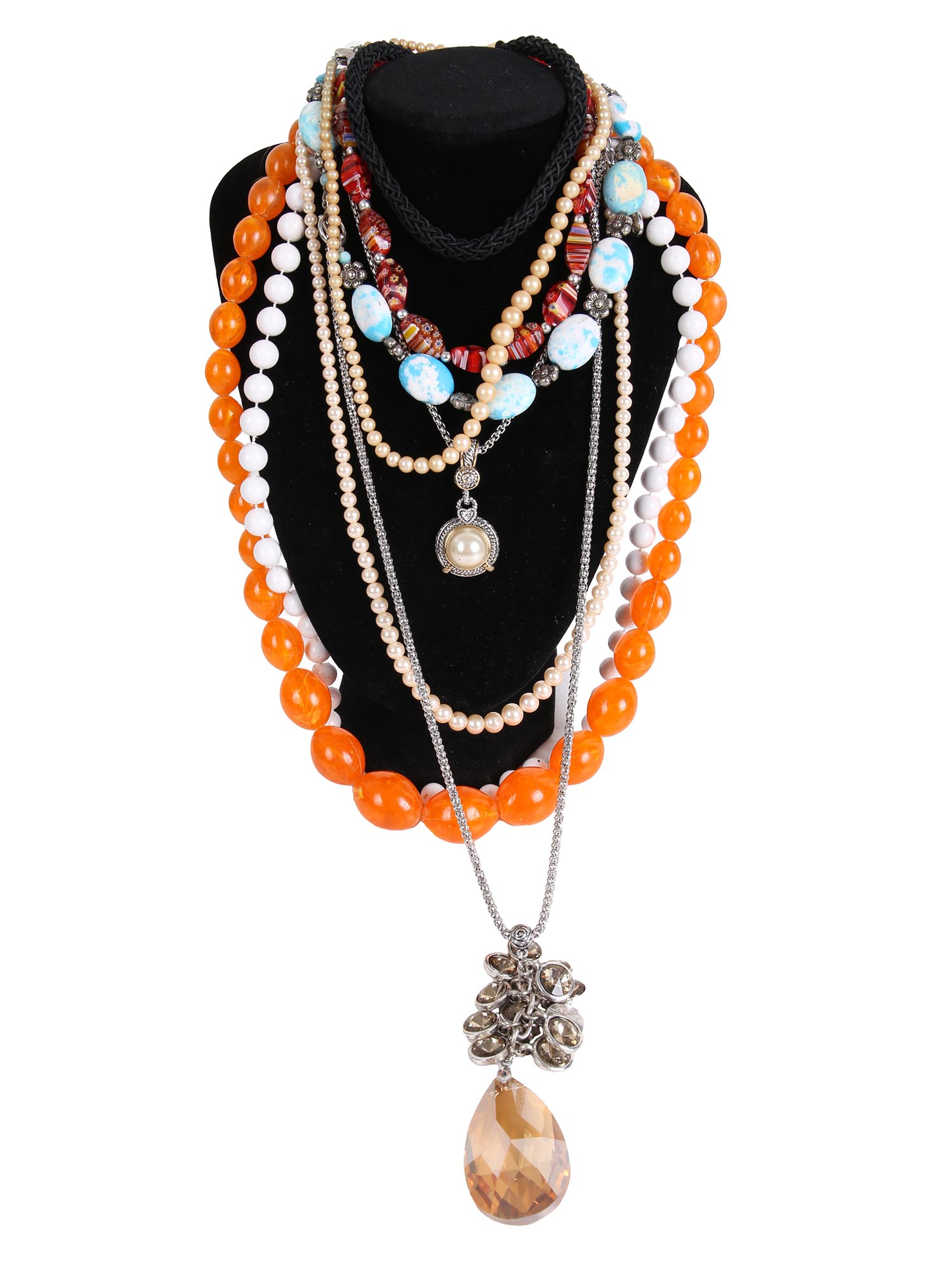 A LARGE COLLECTION OF COSTUME JEWELRY NECKLACES PIC-3