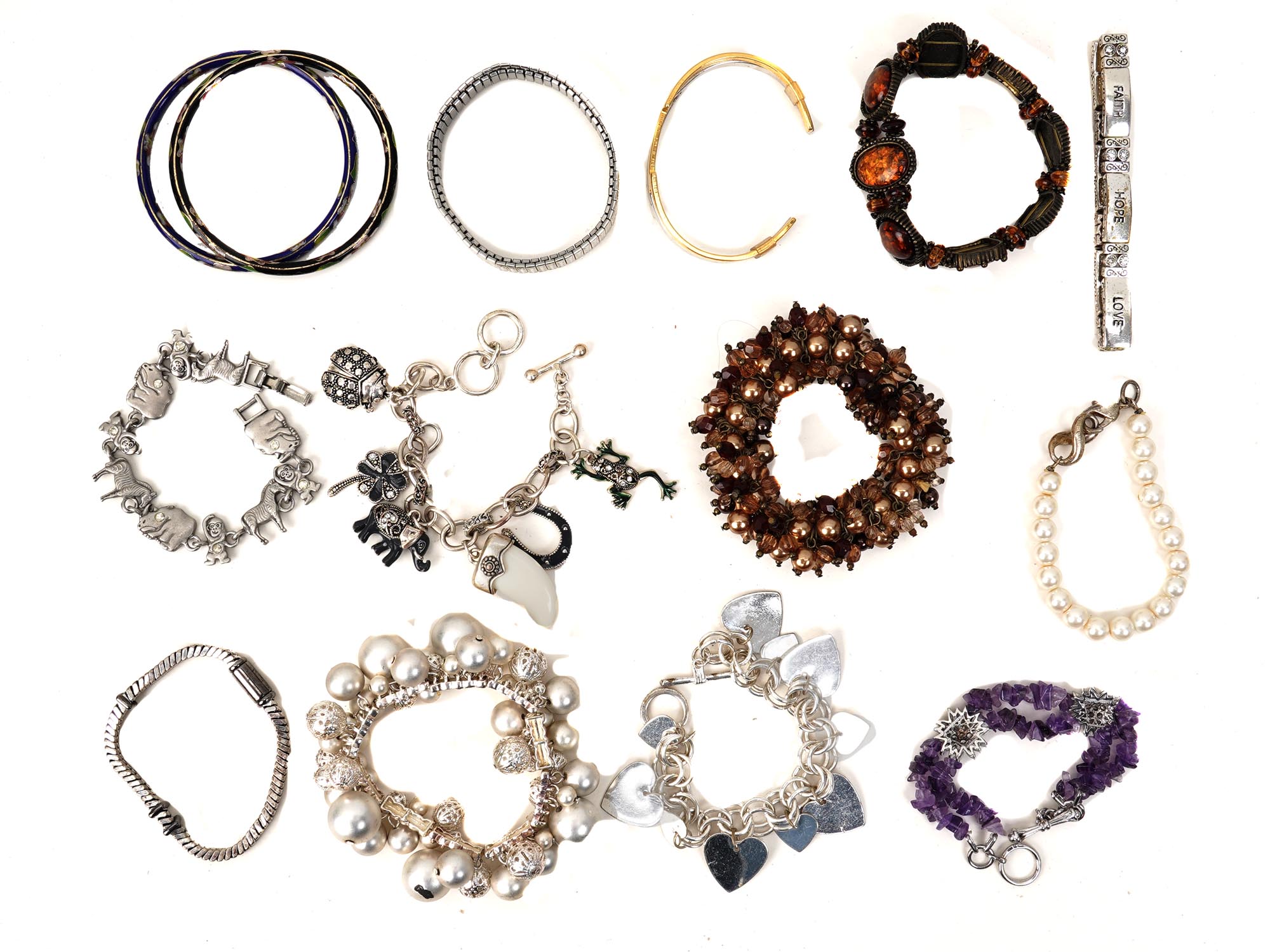 A LARGE COLLECTION OF COSTUME JEWELRY BRACELETS PIC-3