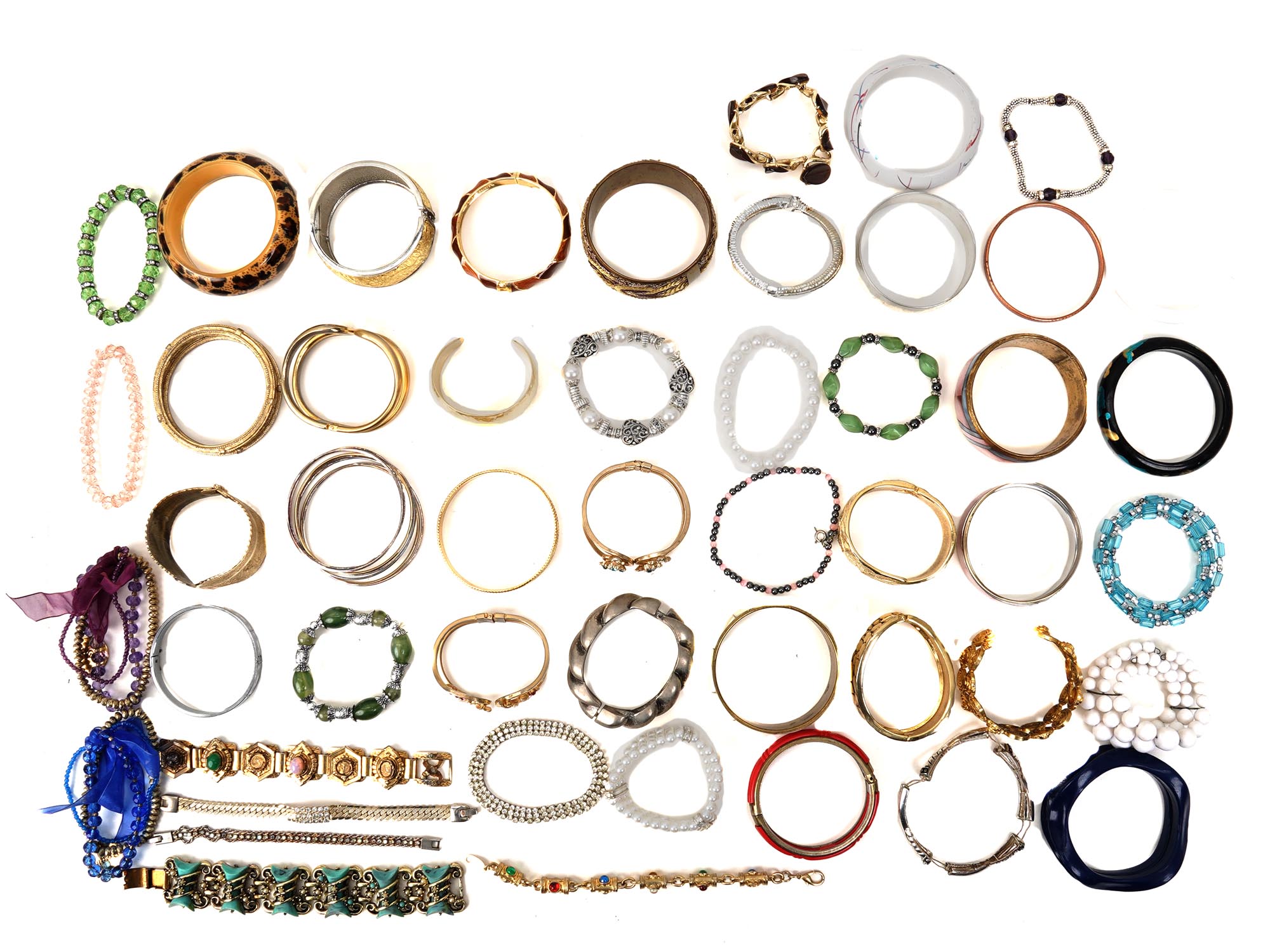 A LARGE COLLECTION OF COSTUME JEWELRY BRACELETS PIC-1