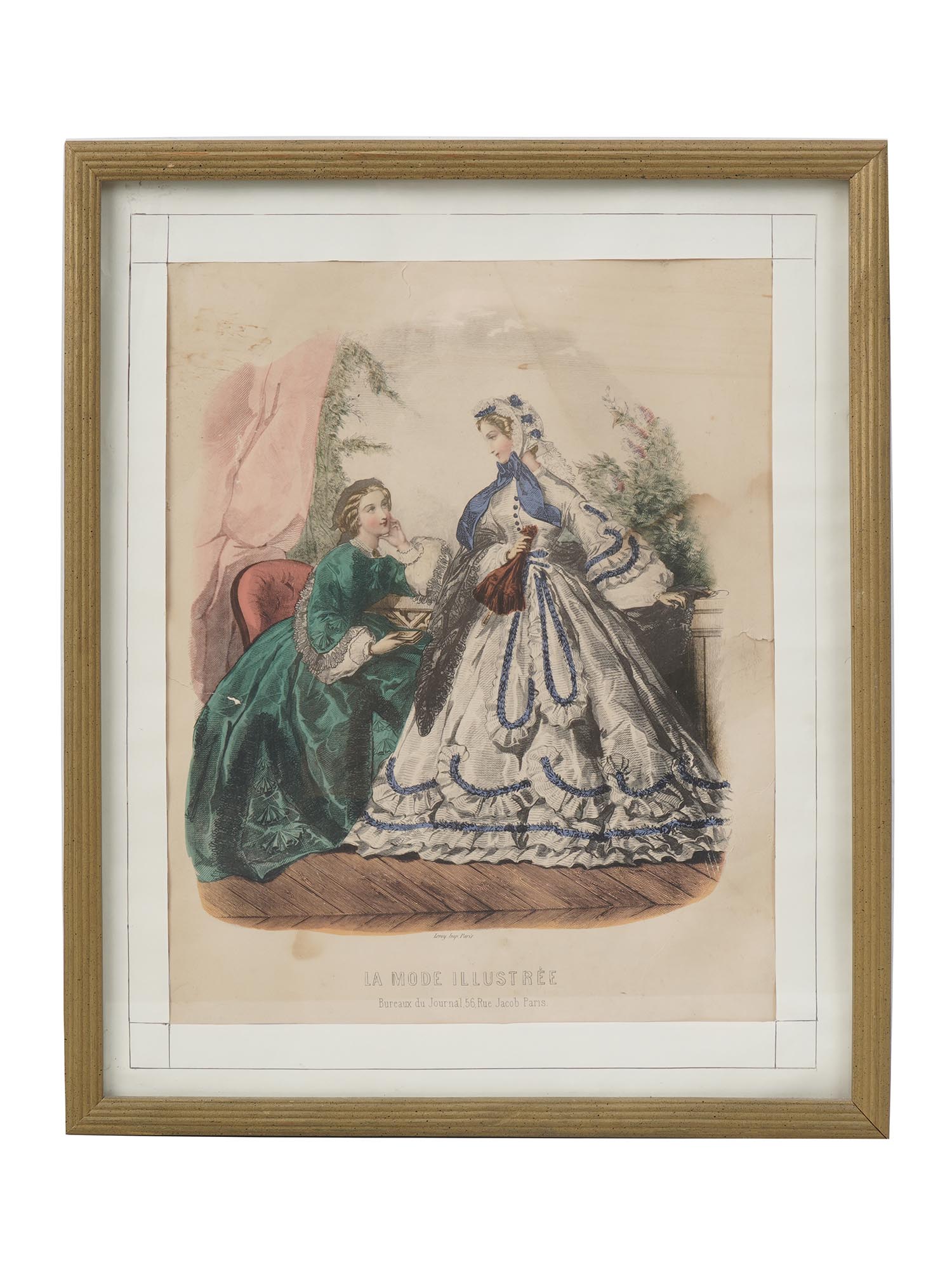 ANTIQUE 1862 VICTORIAN FASHION LITHOGRAPH PRINT PIC-0