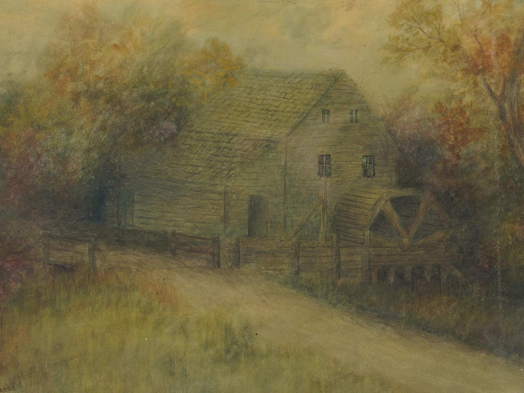 AMERICAN PASTEL PAINTING BY GERARD R HARDENBERGH PIC-1