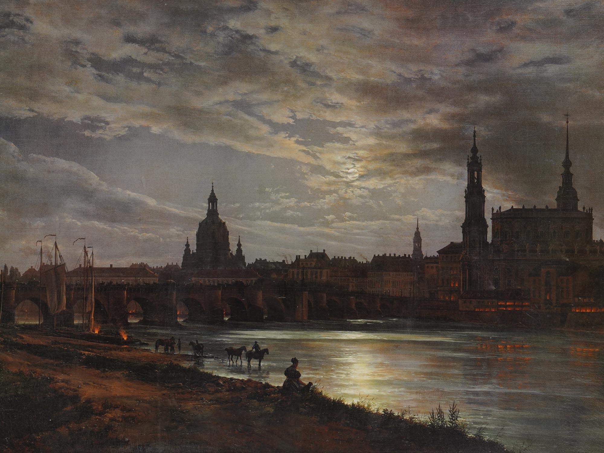 PRINT AFTER JOHAN CHRISTIAN DAHL PAINTING DRESDEN PIC-1