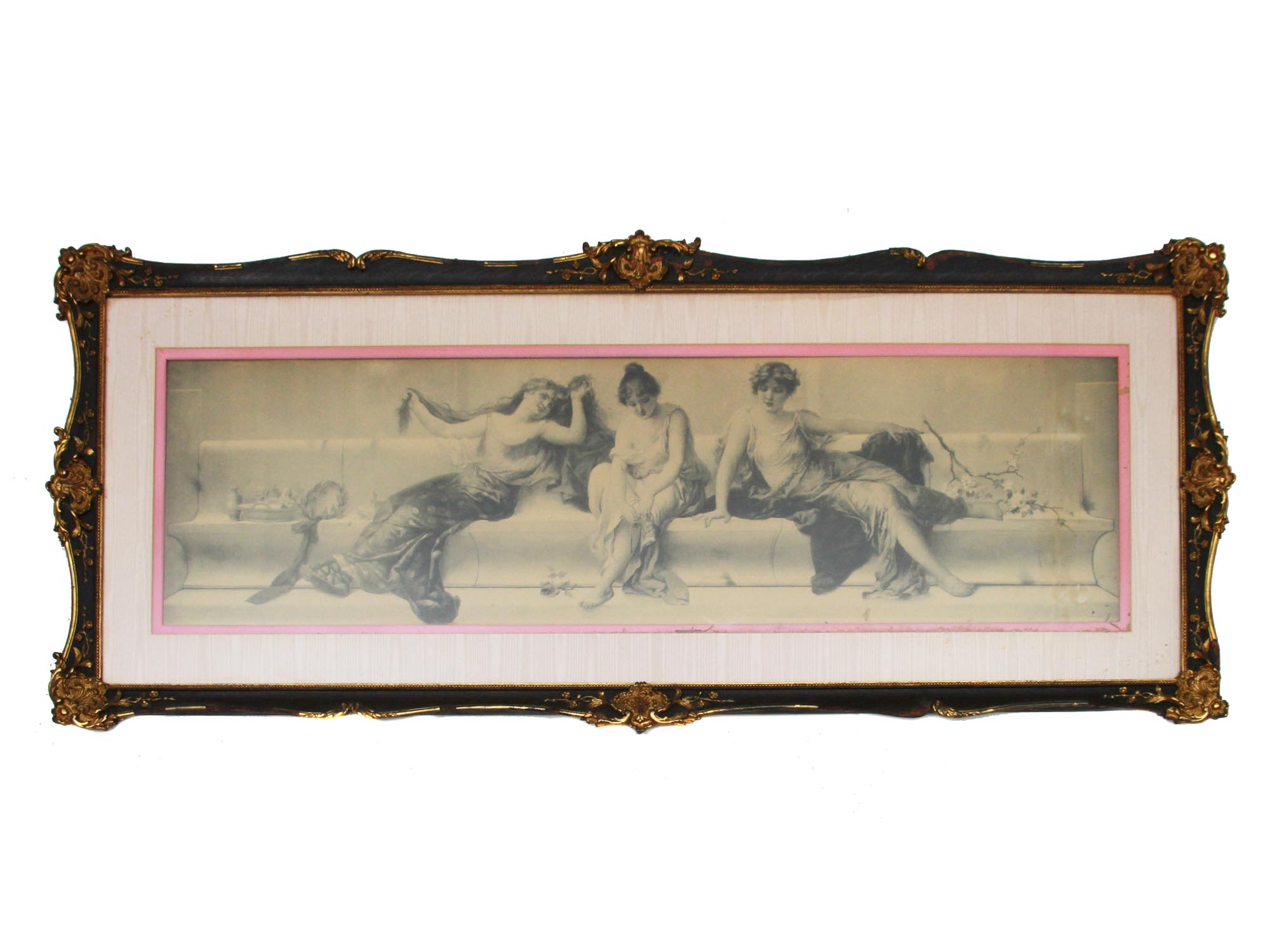 ANTIQUE LITHOGRAPH NEOCLASSICAL STYLE FRAMED PIC-0