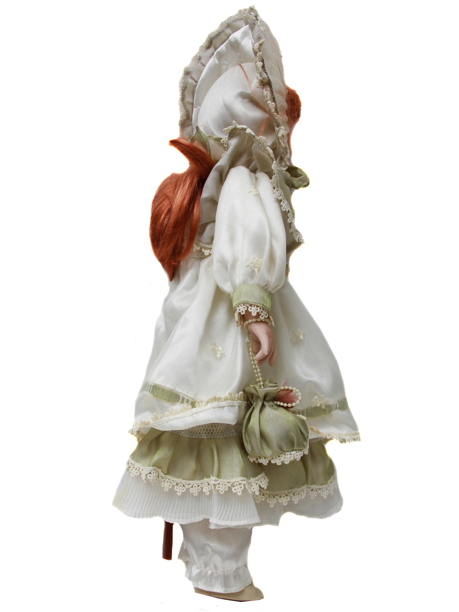 A EUROPEAN BISQUE PORCELAIN RED HAIRED DOLL PIC-1